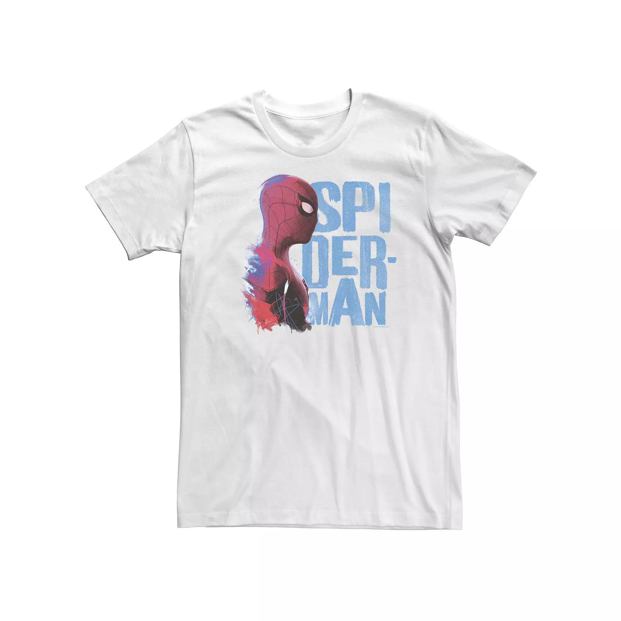 Big & Tall Marvel Spider-Man Far From Home Graphic Stack Tee, Men's, Size: 4XL, White Product Image