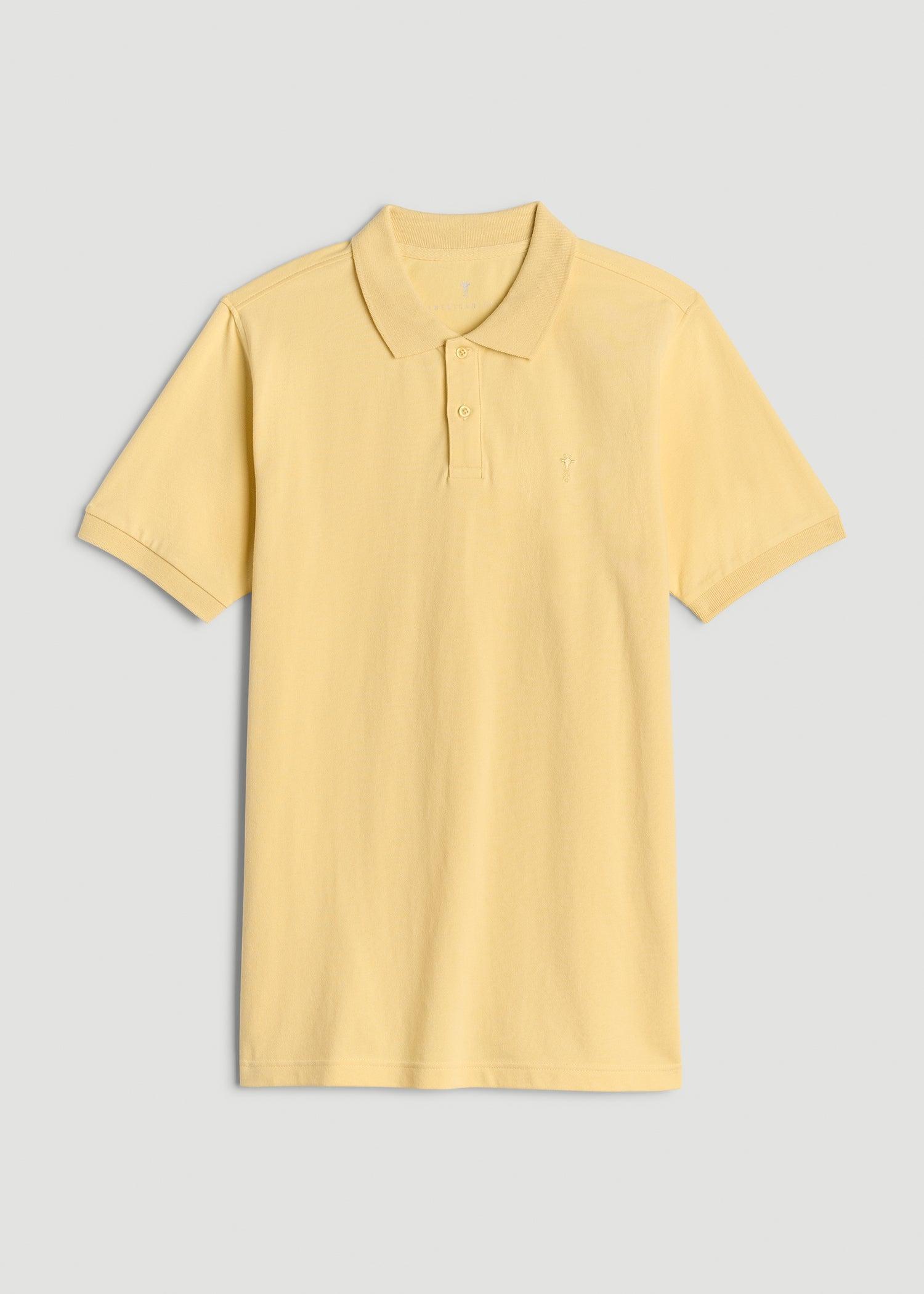 Men's Tall Classic Polo with Embroidered Logo in Lemon Drop Product Image