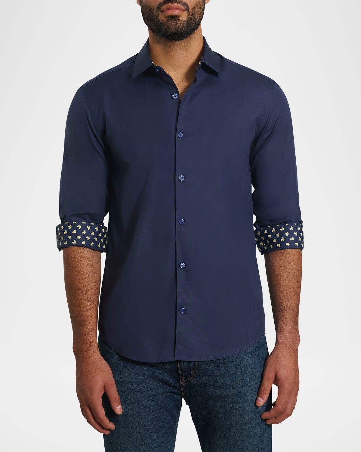 Mens Contrast-Reverse Solid Sport Shirt Product Image