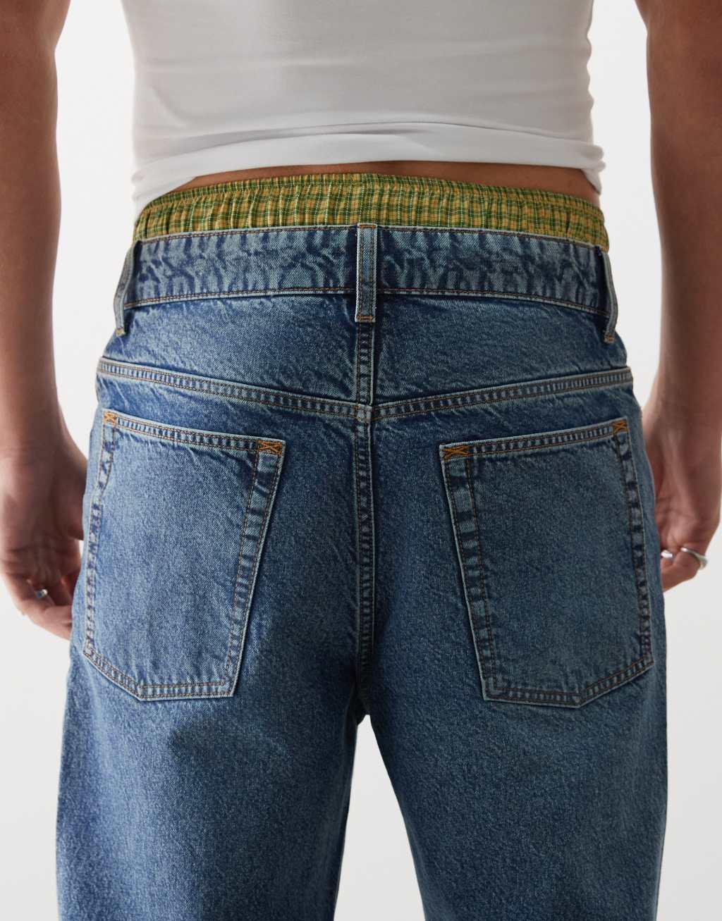 COLLUSION X005 straight leg jeans in midwash Product Image