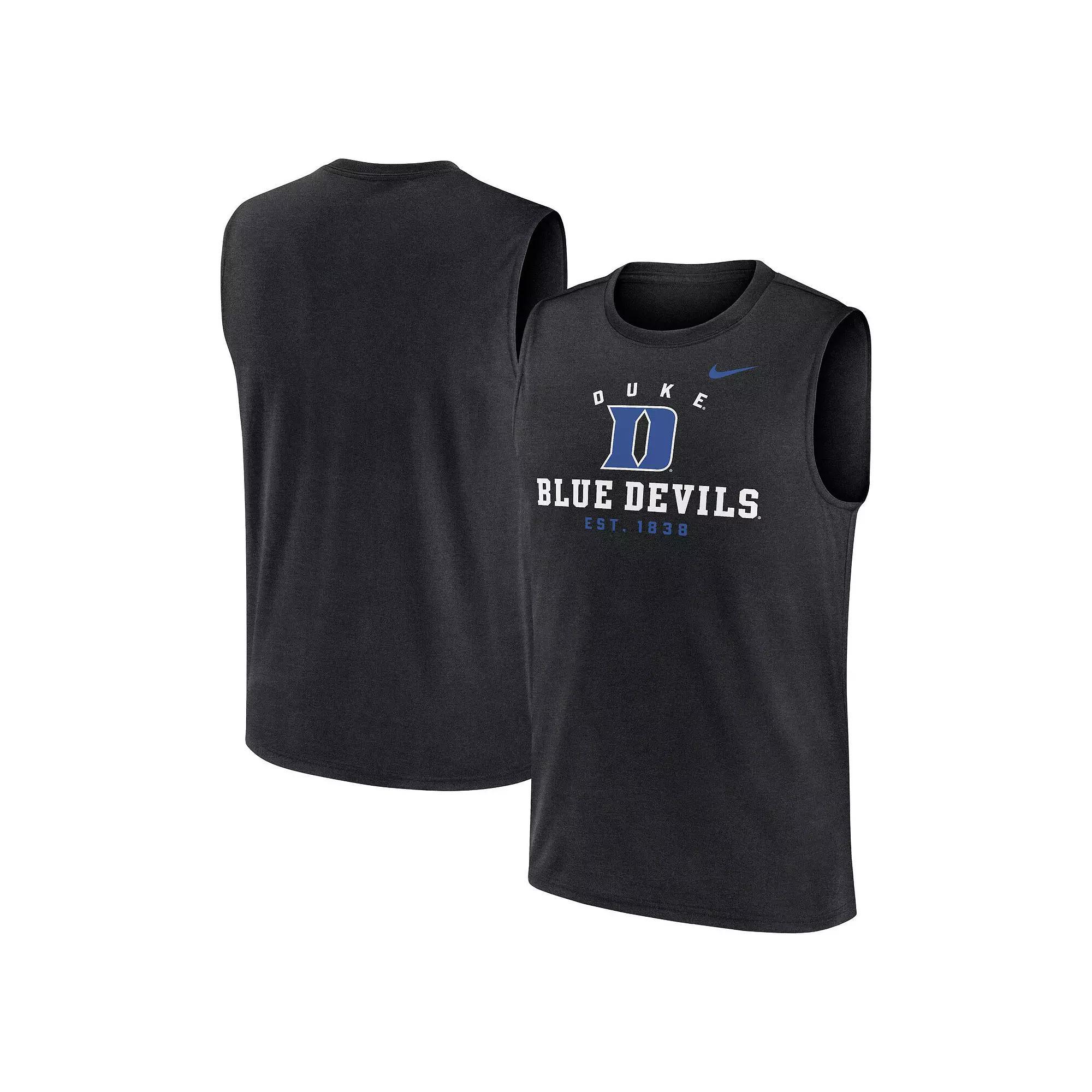 Men's Nike Black Duke Blue Devils Primetime Legend Lock Up Performance Muscle Tank Top, Size: XL Product Image