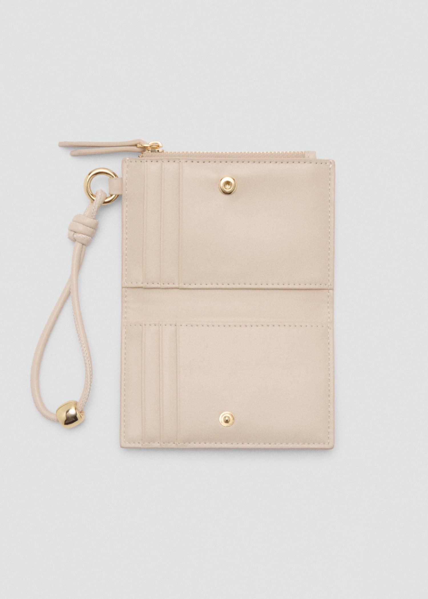 Leather-effect wallet with zipper - Women | MANGO USA Product Image
