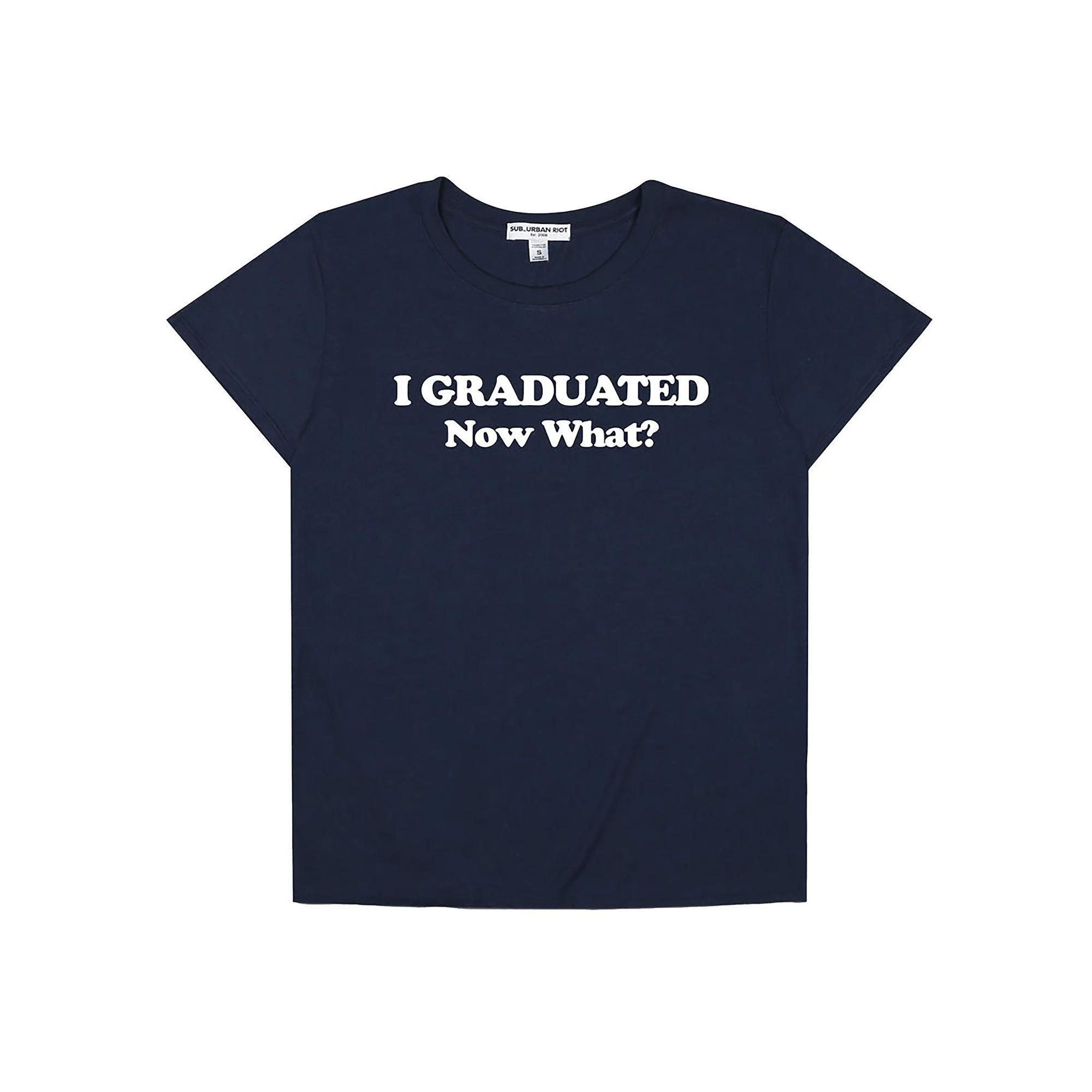 Juniors Suburban Riot I Graduated Loose Graphic Tee, Girls Blue Product Image