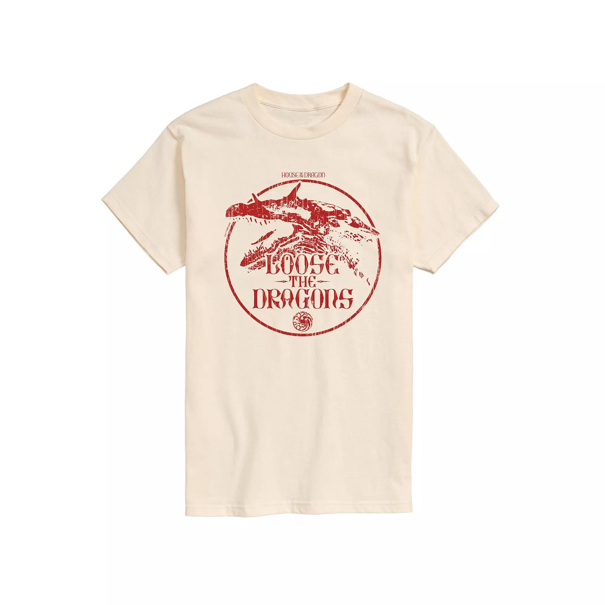 Mens House Of The Dragon Loose The Dragon Graphic Tee Ivory Product Image
