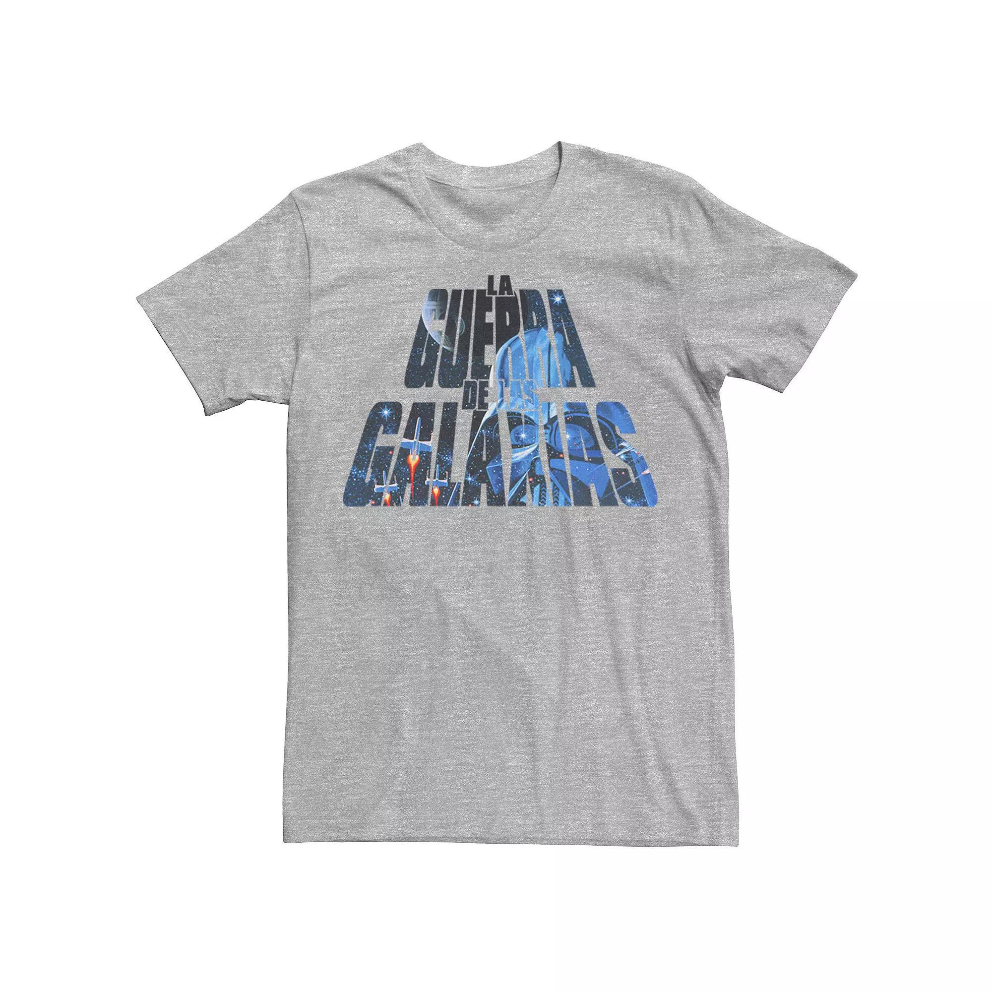 Men's Star Wars La Guerra De Las Galaxias Letter Fill Tee, Size: XXL, Athletic Grey Product Image