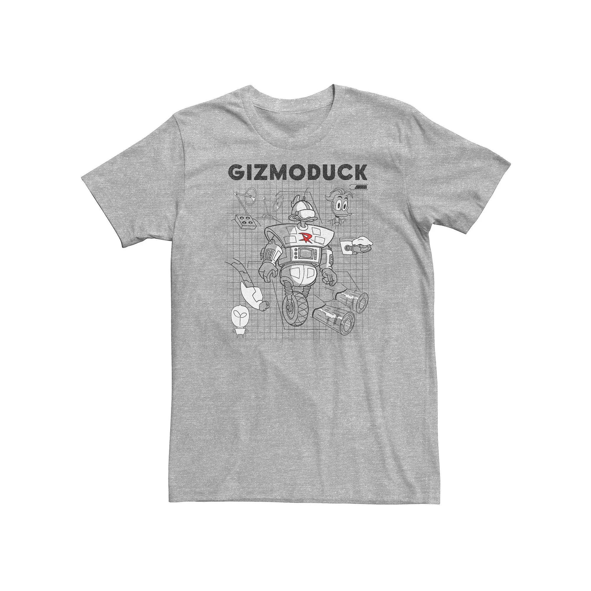 Big & Tall Disney DuckTales Gizmoduck Schematic Tee, Men's, Size: 3XL, Athletic Grey Product Image