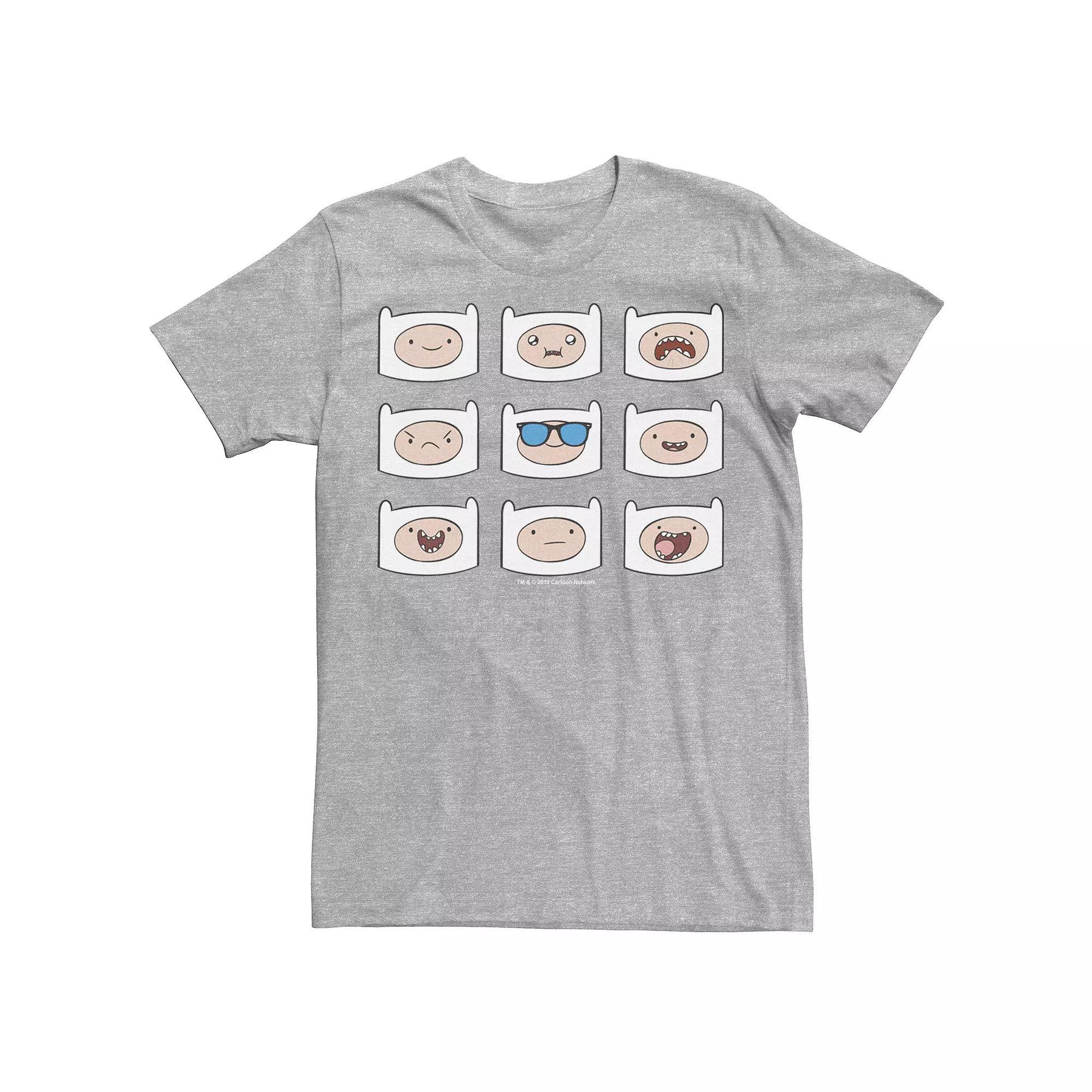 Mens Adventure Time Finns Many Faces Grid Tee Product Image