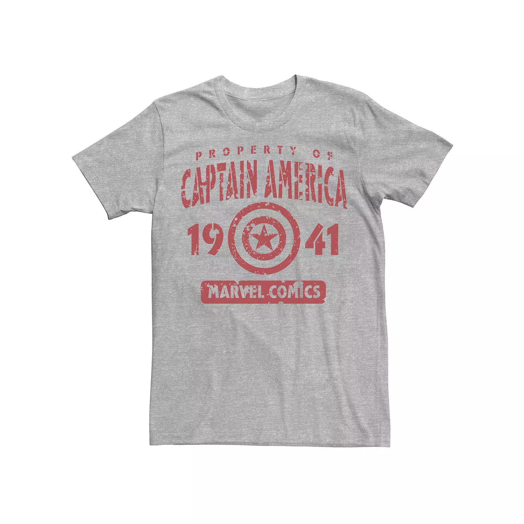 Men's Marvel Captain America 1941 Marvel Comics Tee, Size: Large, Athletic Grey Product Image