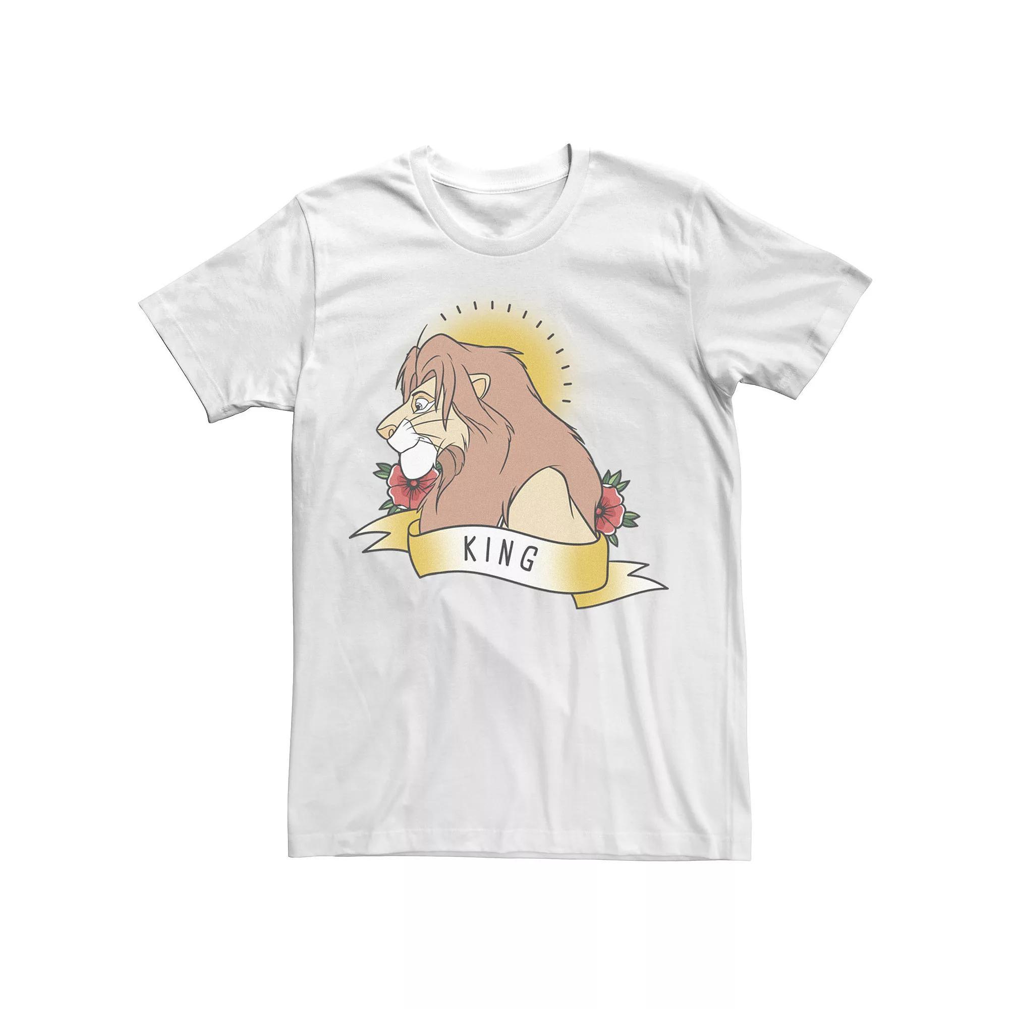 Men's Disney's The Lion King Simba King Tattoo Tee, Size: Medium, Black Product Image