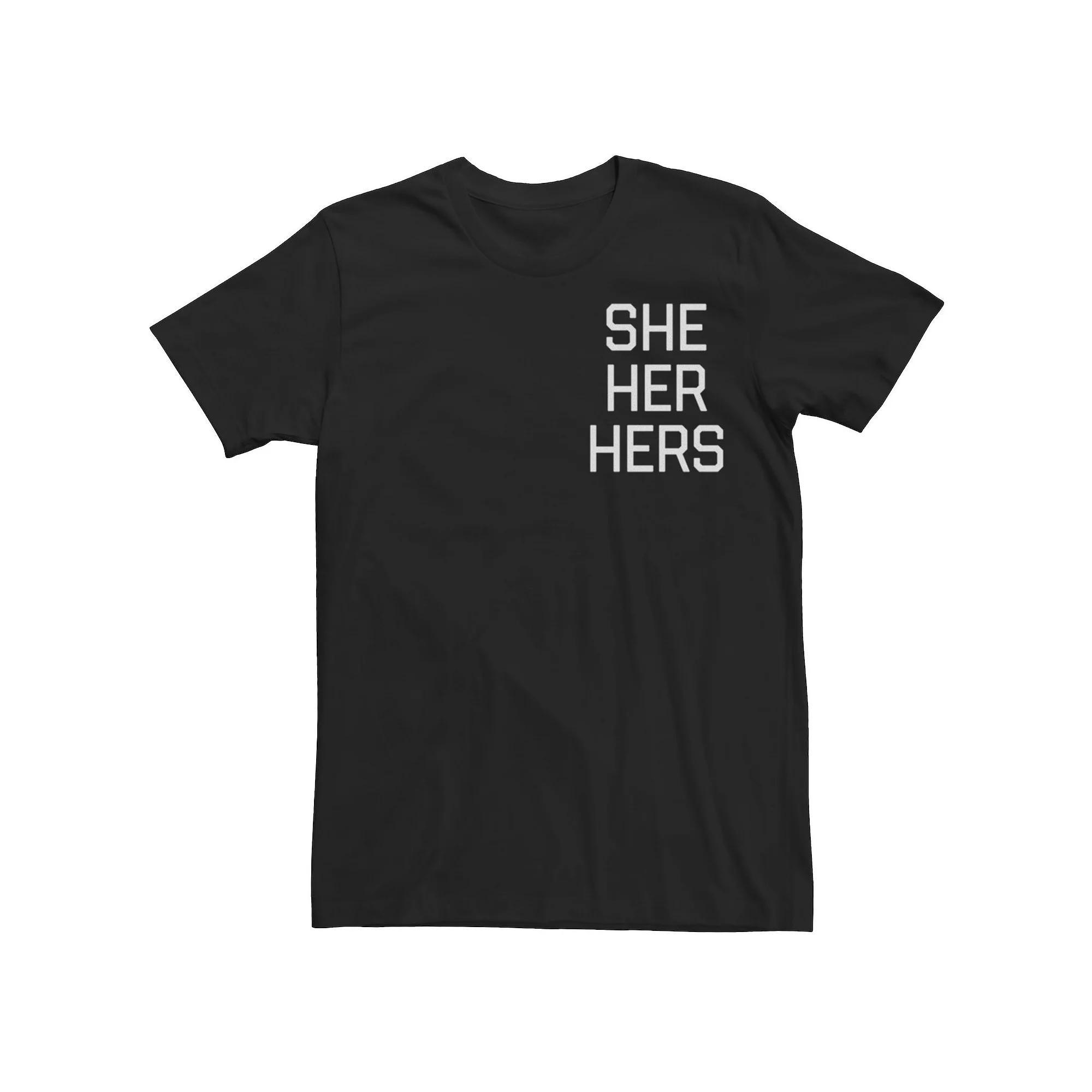 Adult She Her Pride Text Tee, Men's, Size: Medium, Black Product Image