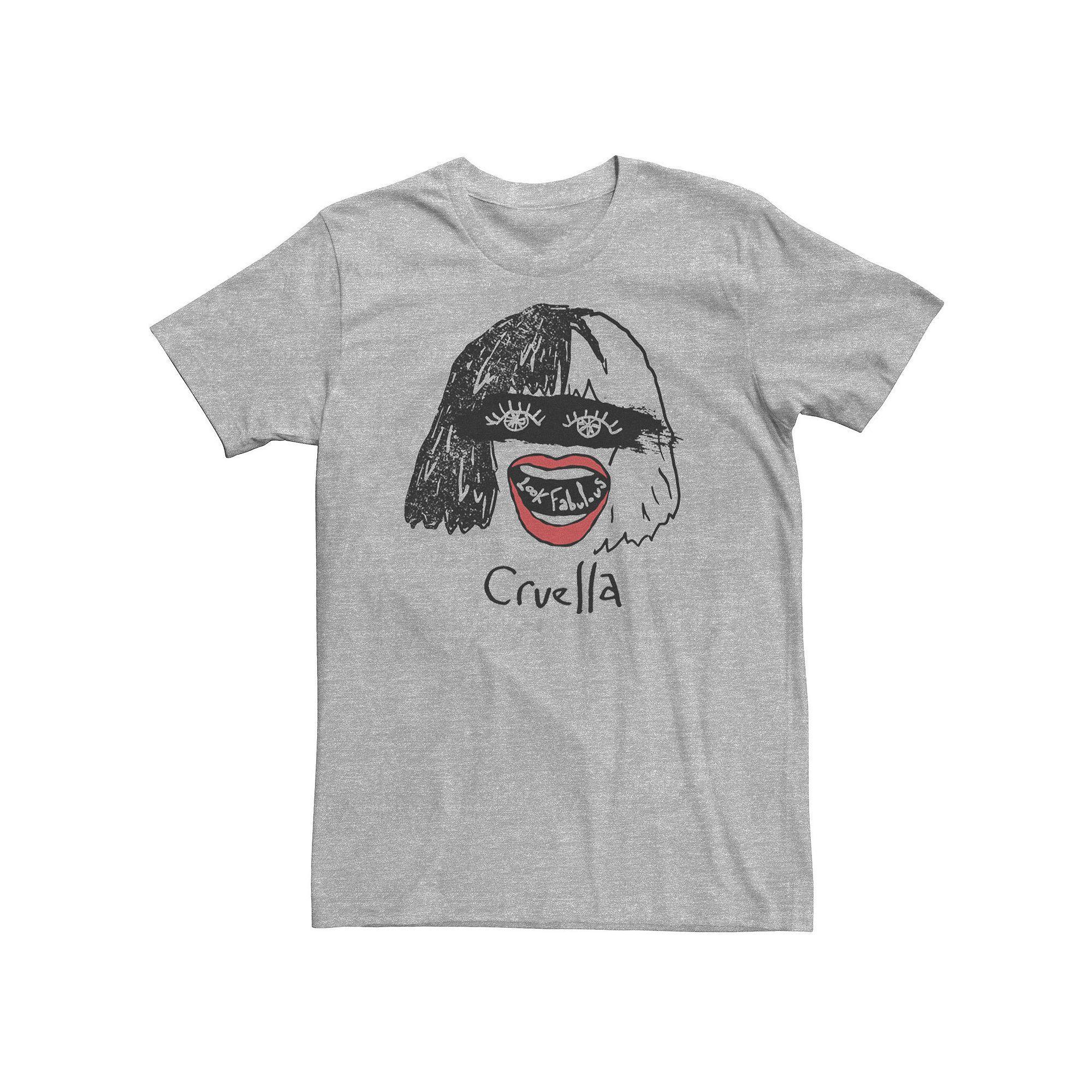 Big & Tall Disney Cruella Look Fabulous Sketch Tee, Men's, Size: 4XLT, White Product Image
