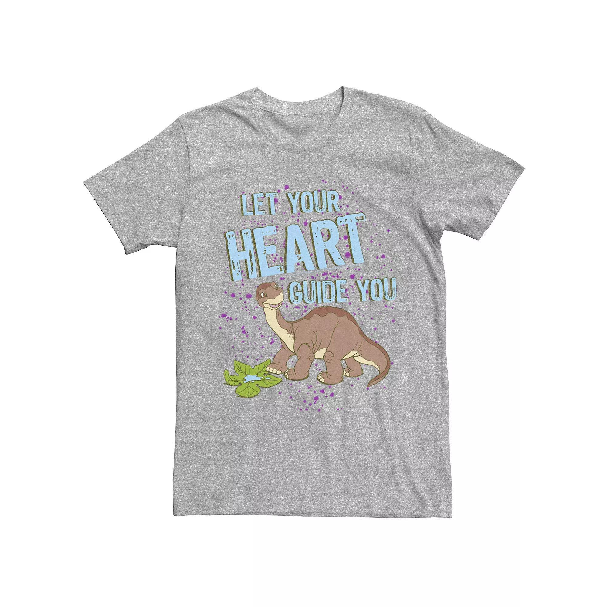 Mens Land Before Time Let Your Heart Guide You Littlefoot Portrait Tee Athletic Grey Product Image