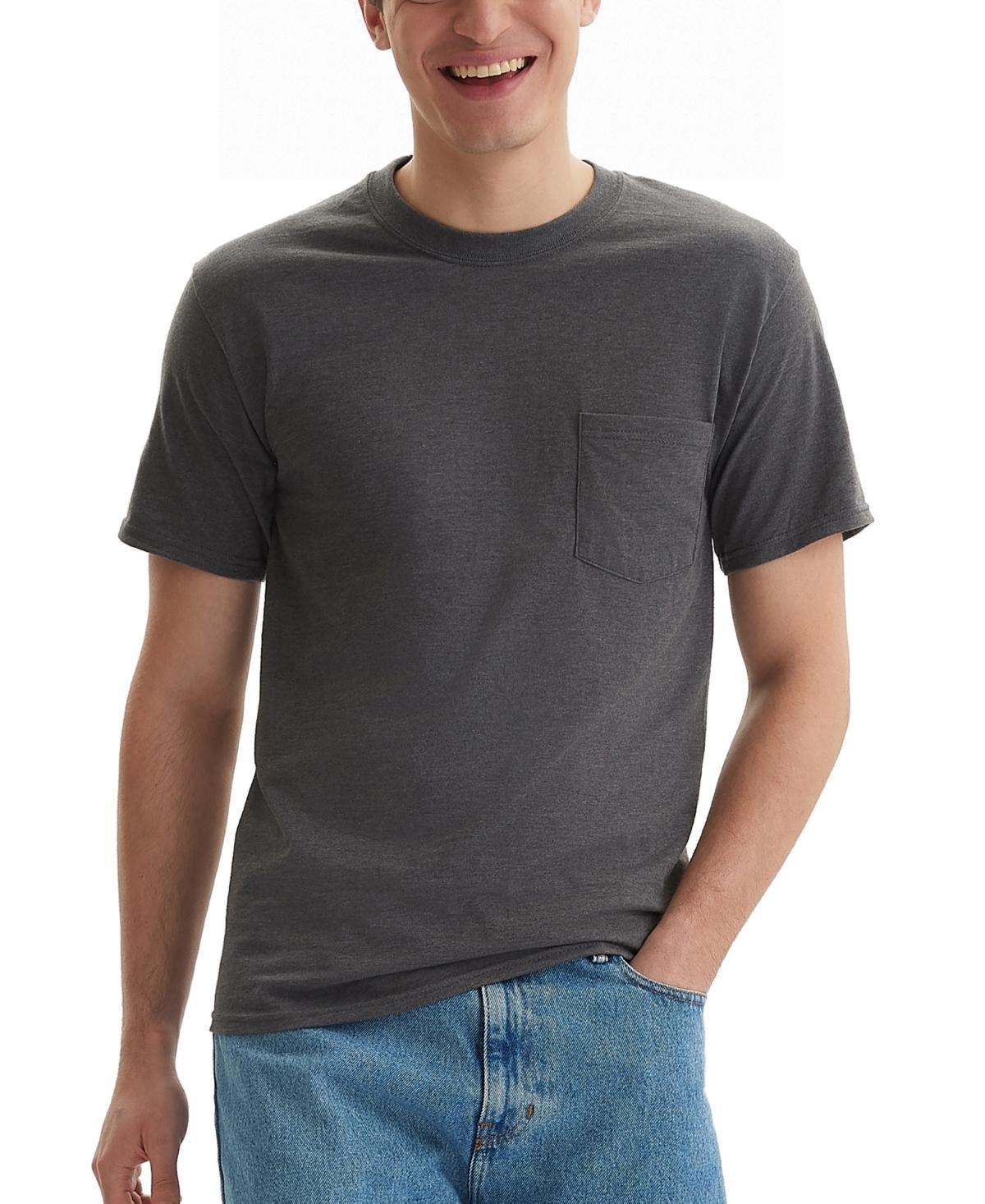Men's Hanes® Beefy-T 2-Pack Pocket T-Shirt, Size: XL, Blue Product Image