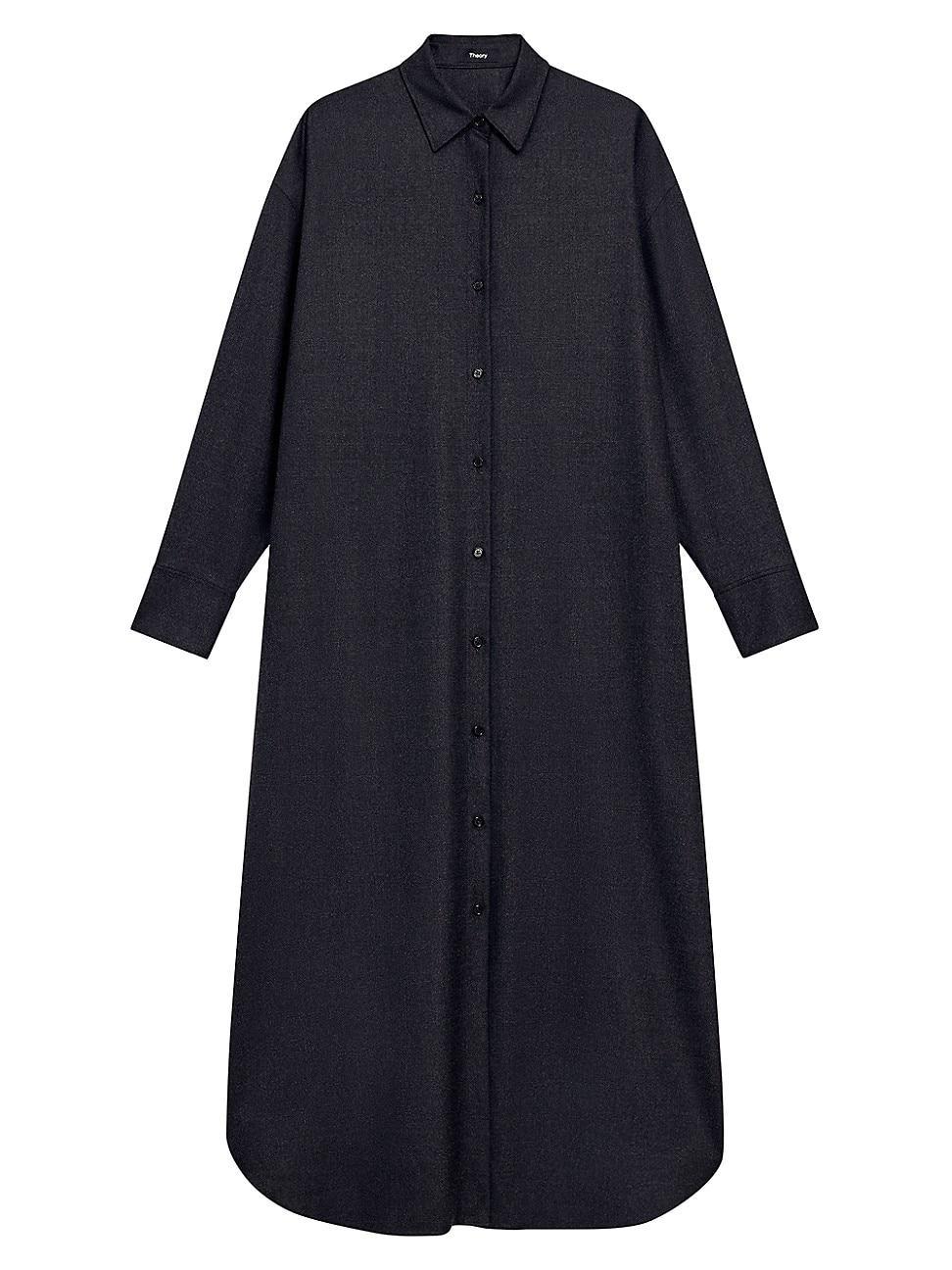 Womens Oversized Wool-Blend Maxi-Shirtdress Product Image