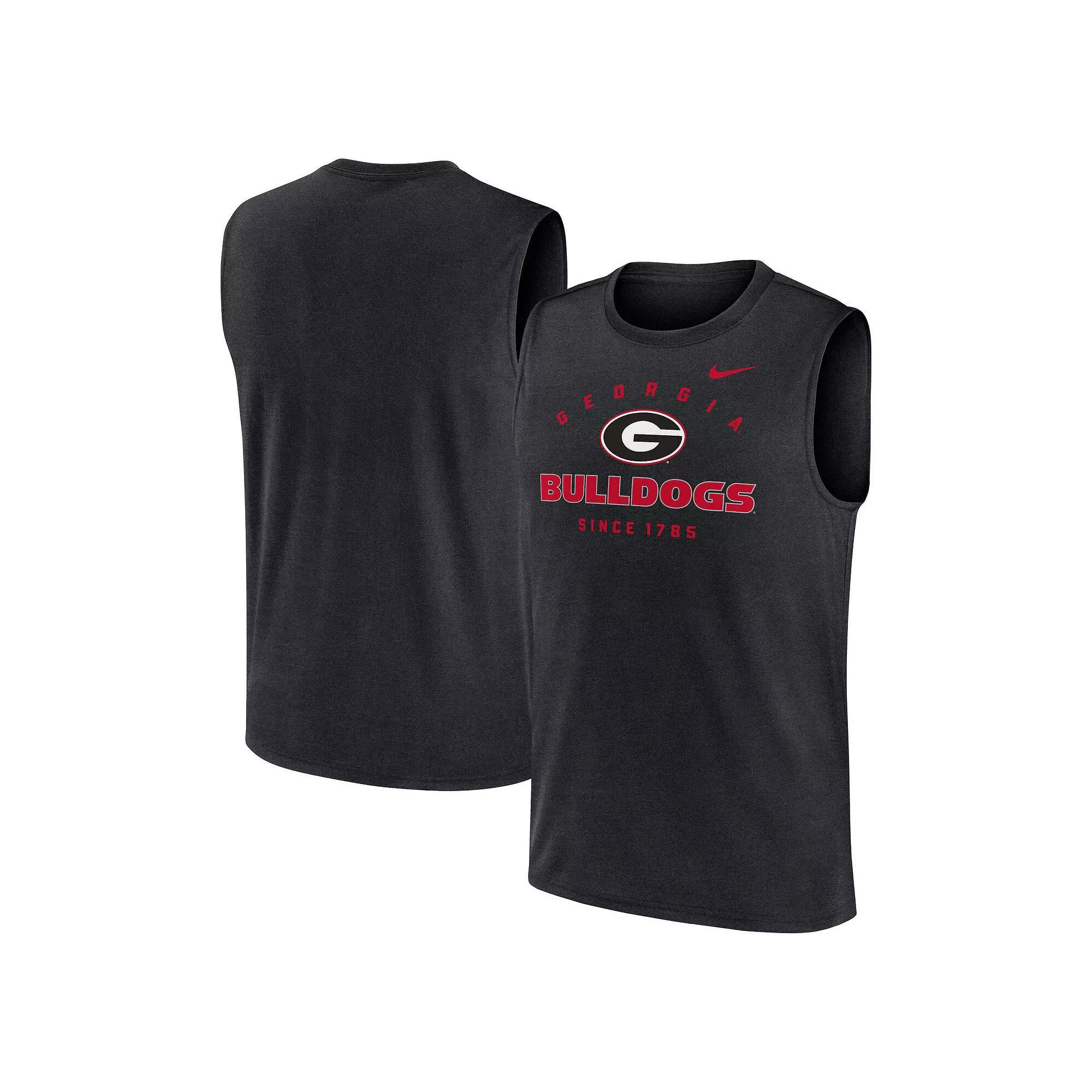 Men's Nike Black Georgia Bulldogs Primetime Legend Lock Up Performance Muscle Tank Top, Size: Medium Product Image
