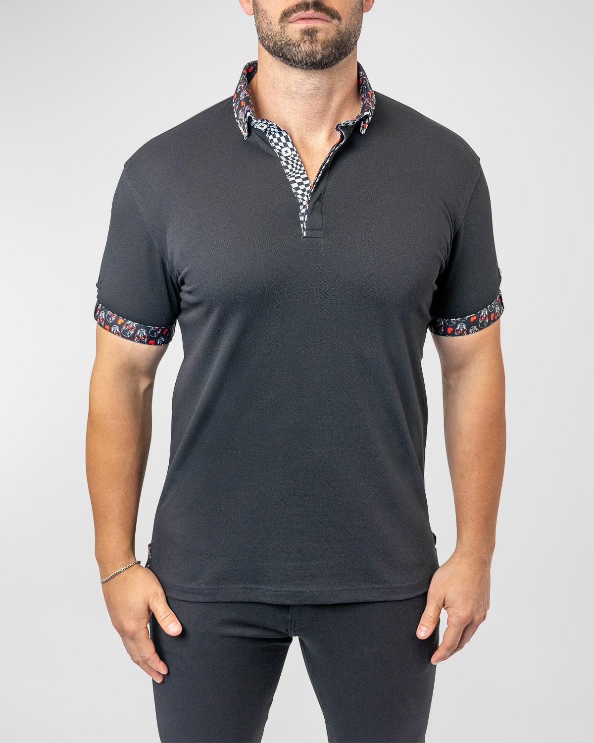 Mens Mozart Contrast-Trim Polo Shirt Product Image