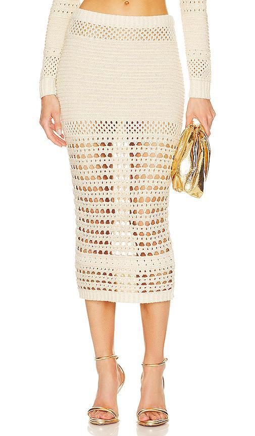 Raya Skirt in Ivory And Gold retrofete Product Image