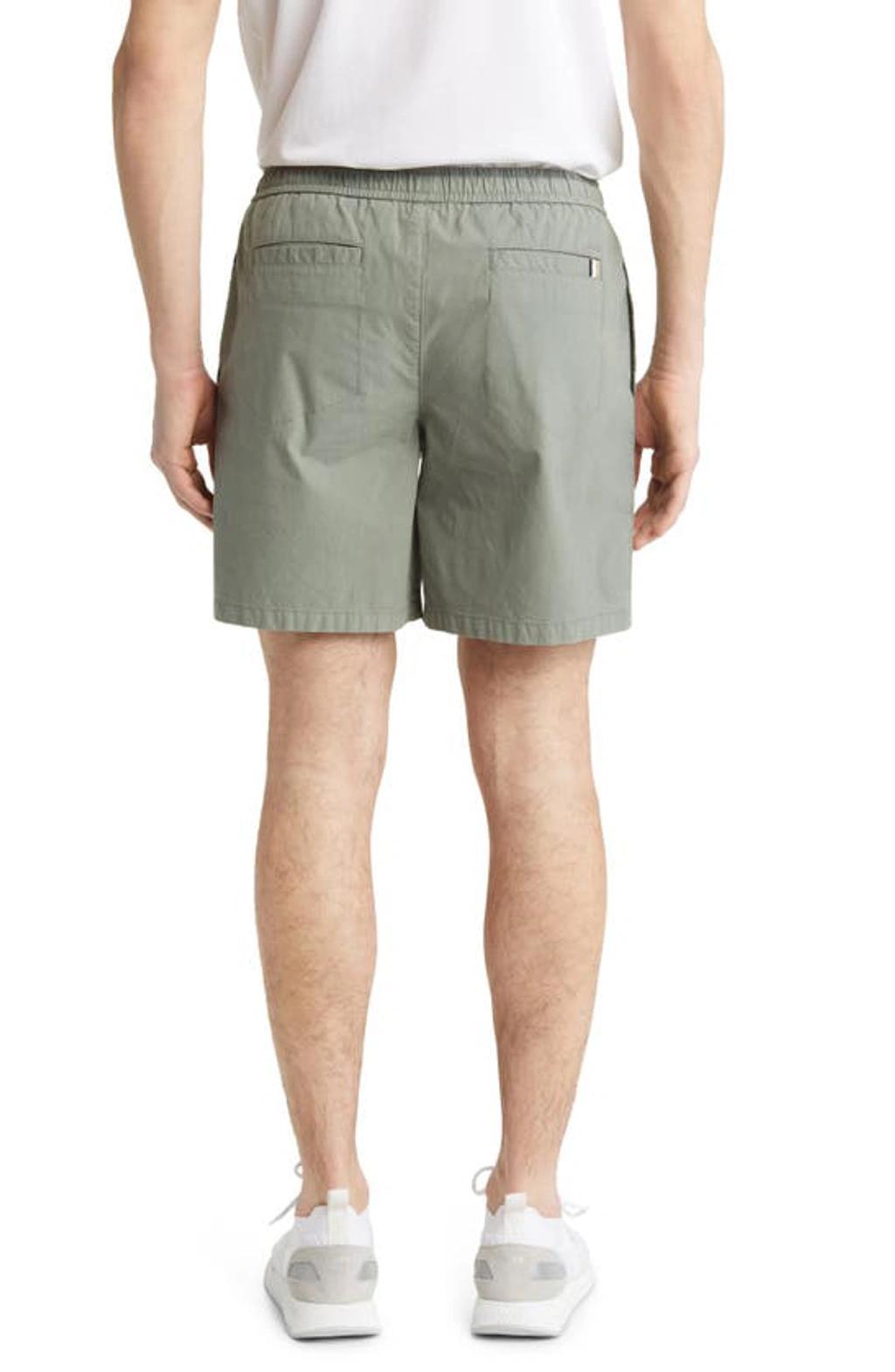 HUGO BOSS Karlos Stretch Cotton Drawstring Shorts In Open Green Product Image