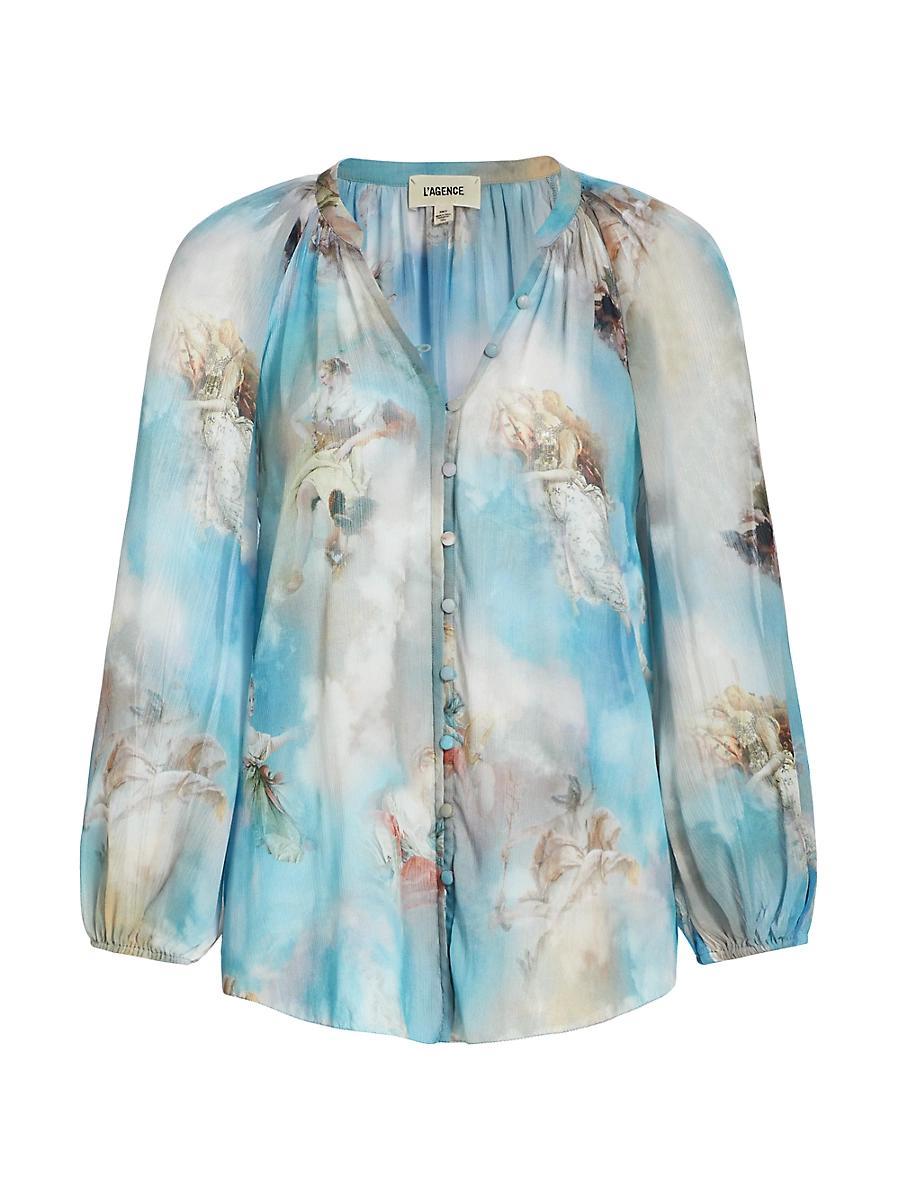 Womens Teagan Renaissance Chiffon Button-Front Blouse Product Image