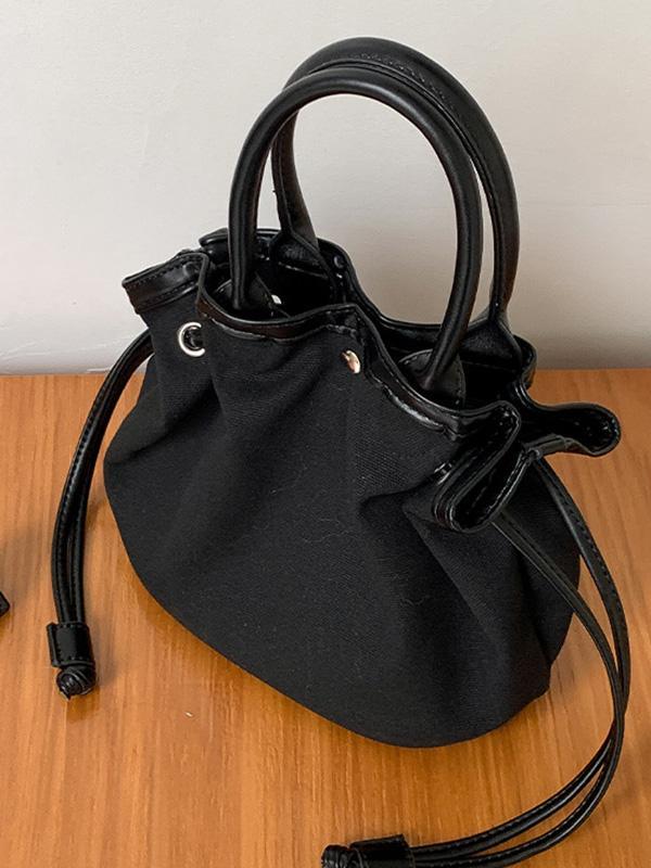 Drawstring Split-Joint Handbags Tote Bags Product Image
