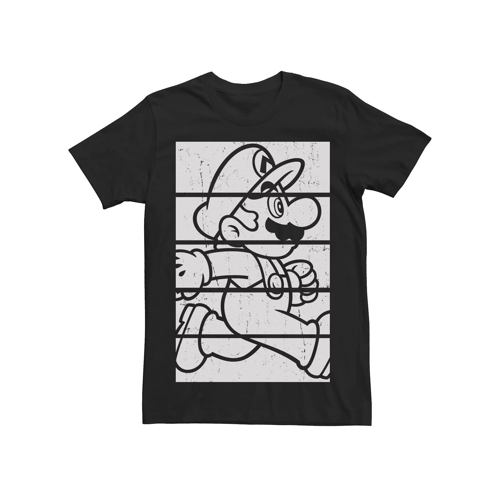 Mens Super Mario Side Run Panels Tee Product Image