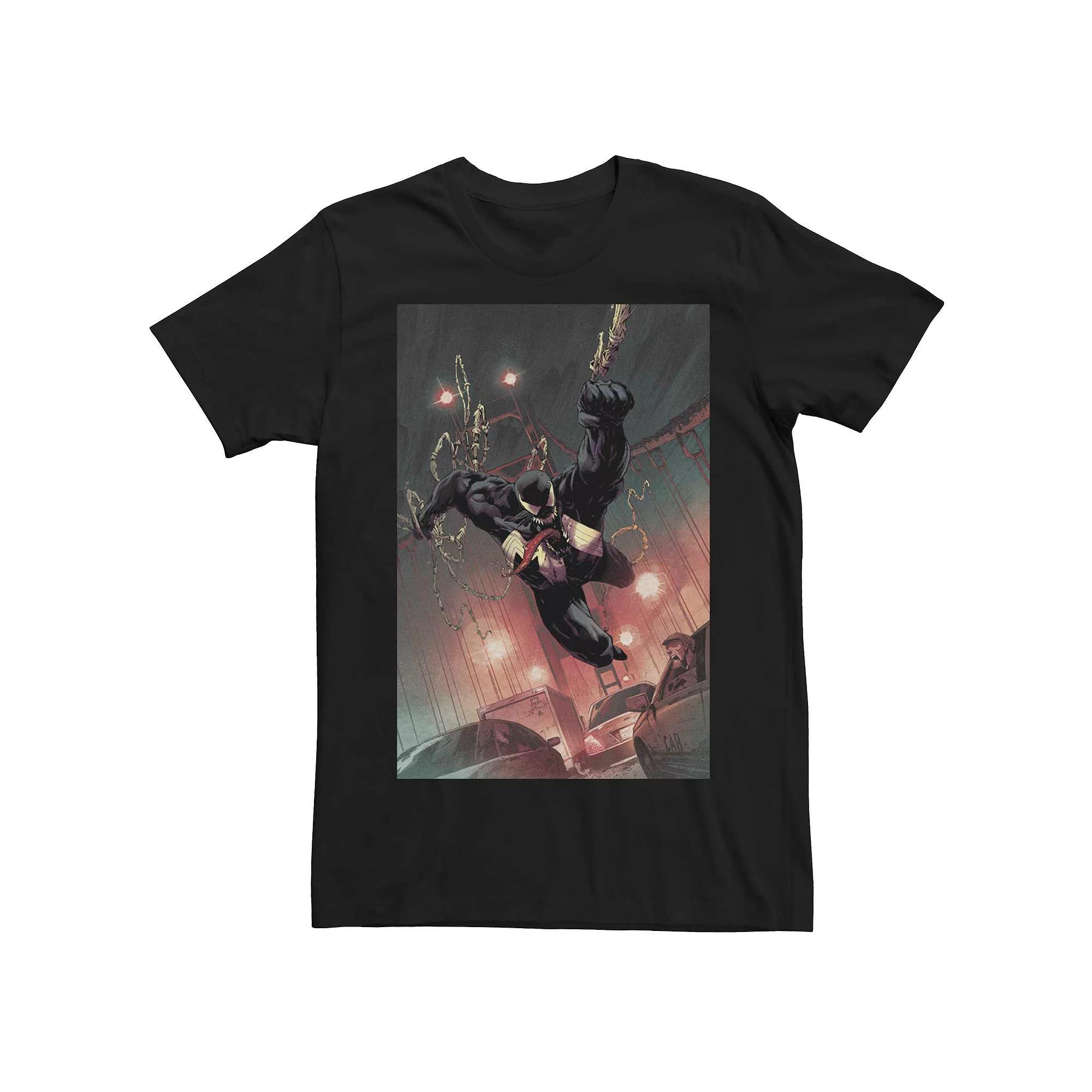 Men's Marvel's Venom Bridge Swing Comic Cover Tee, Size: XL, Black Product Image