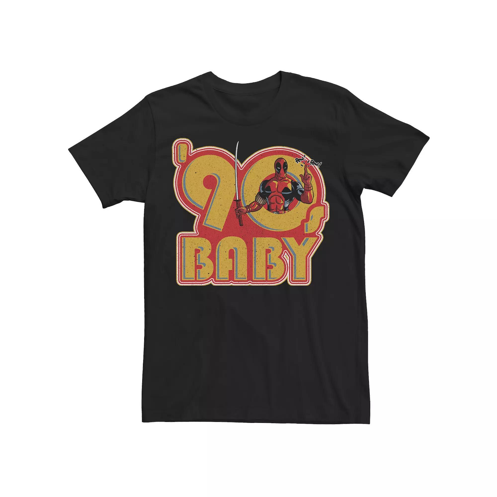 Men's Marvel Deadpool 30th '90s Baby Tee, Size: XL, Black Product Image