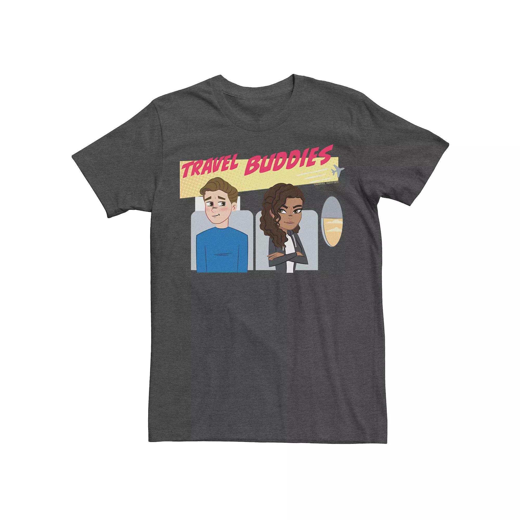 Men's Marvel Spider-Man Far From Home Travel Buddies Portrait Graphic Tee, Size: Small, Grey Heather Product Image