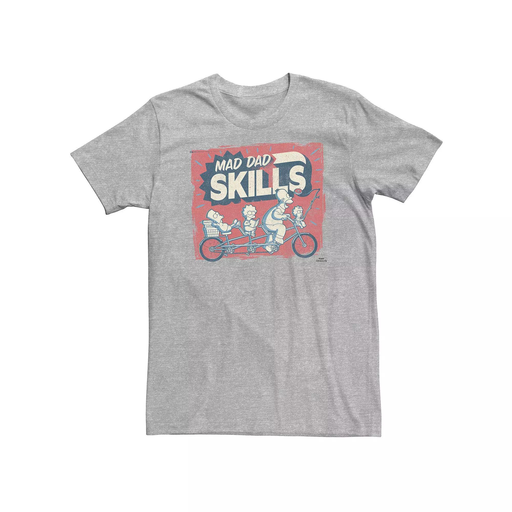 Big & Tall The Simpsons Mad Dad Skills Poster Tee, Men's, Size: XXL Tall, Athletic Grey Product Image