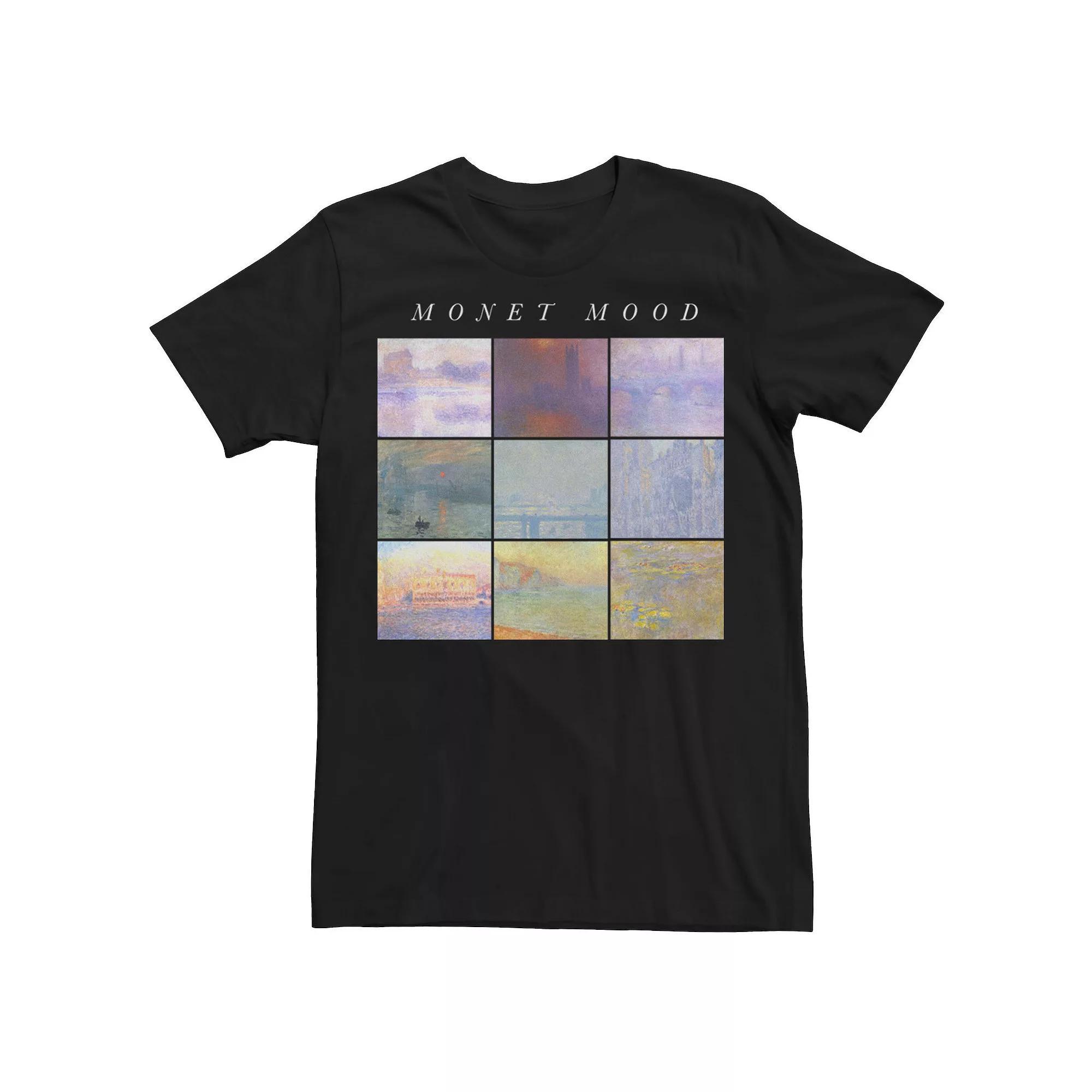 Men's Monet Painting Mood Collage Tee, Size: XL, Black Product Image