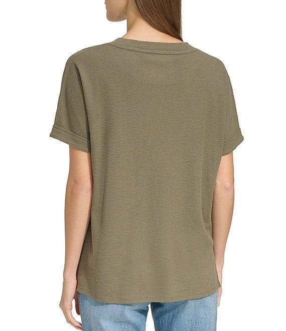 Andrew Marc Sport Crew Neck Short Sleeve Boxy Waffle Top Product Image