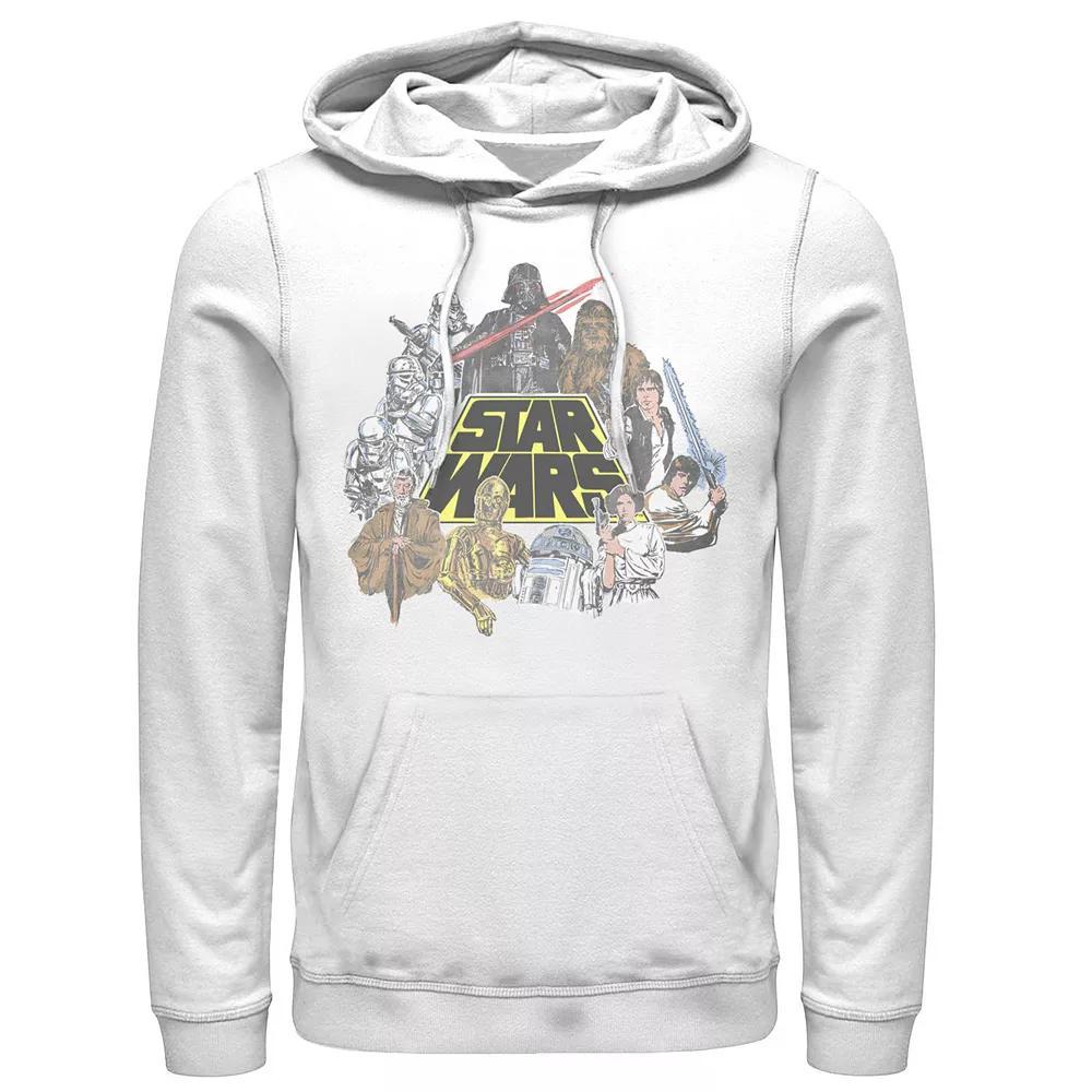 Mens Star Wars Classic Characters Cast Line Art Graphic Pullover Hoodie Product Image