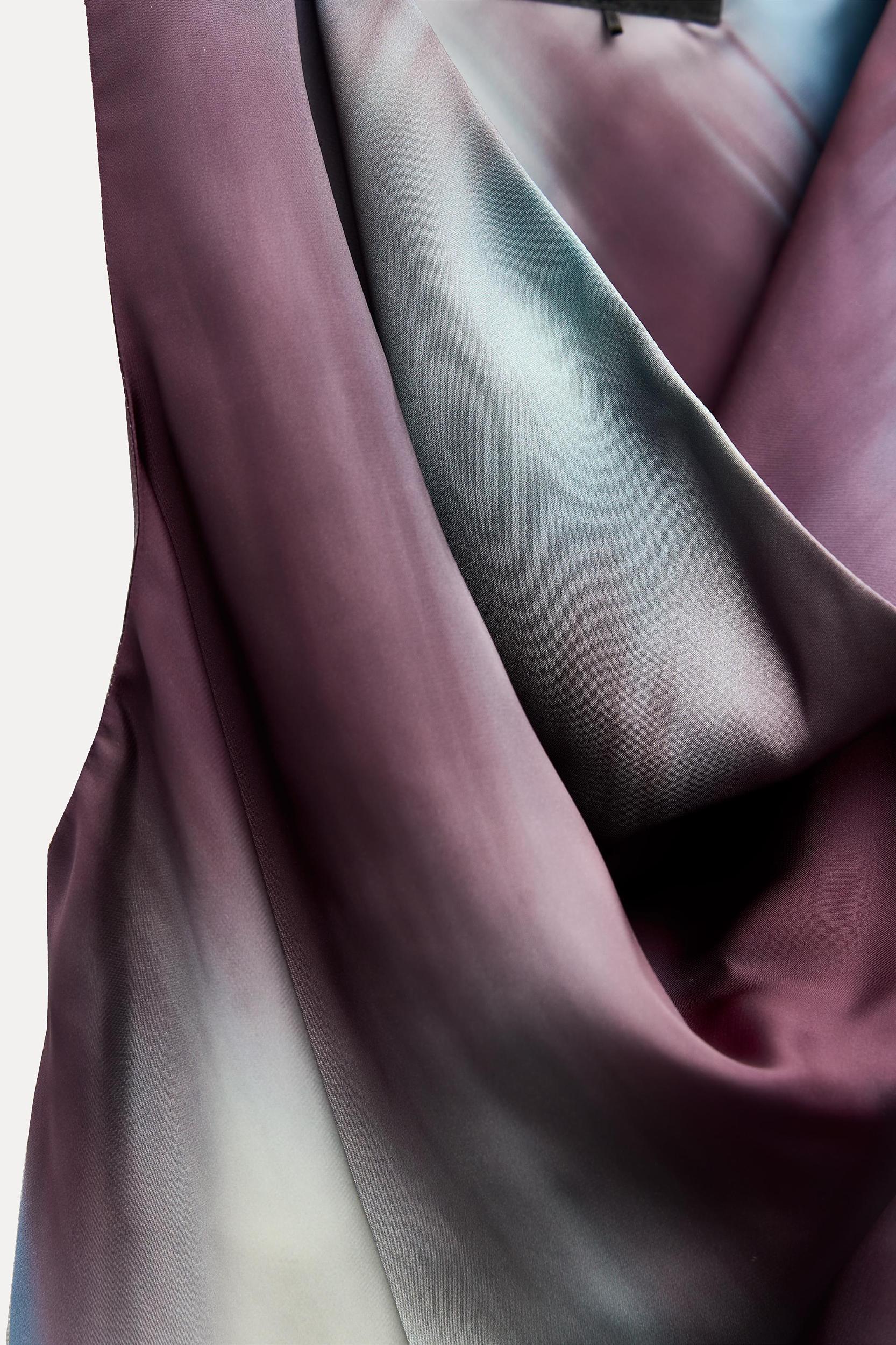 DRAPED SATIN EFFECT TIE DYE TOP Product Image