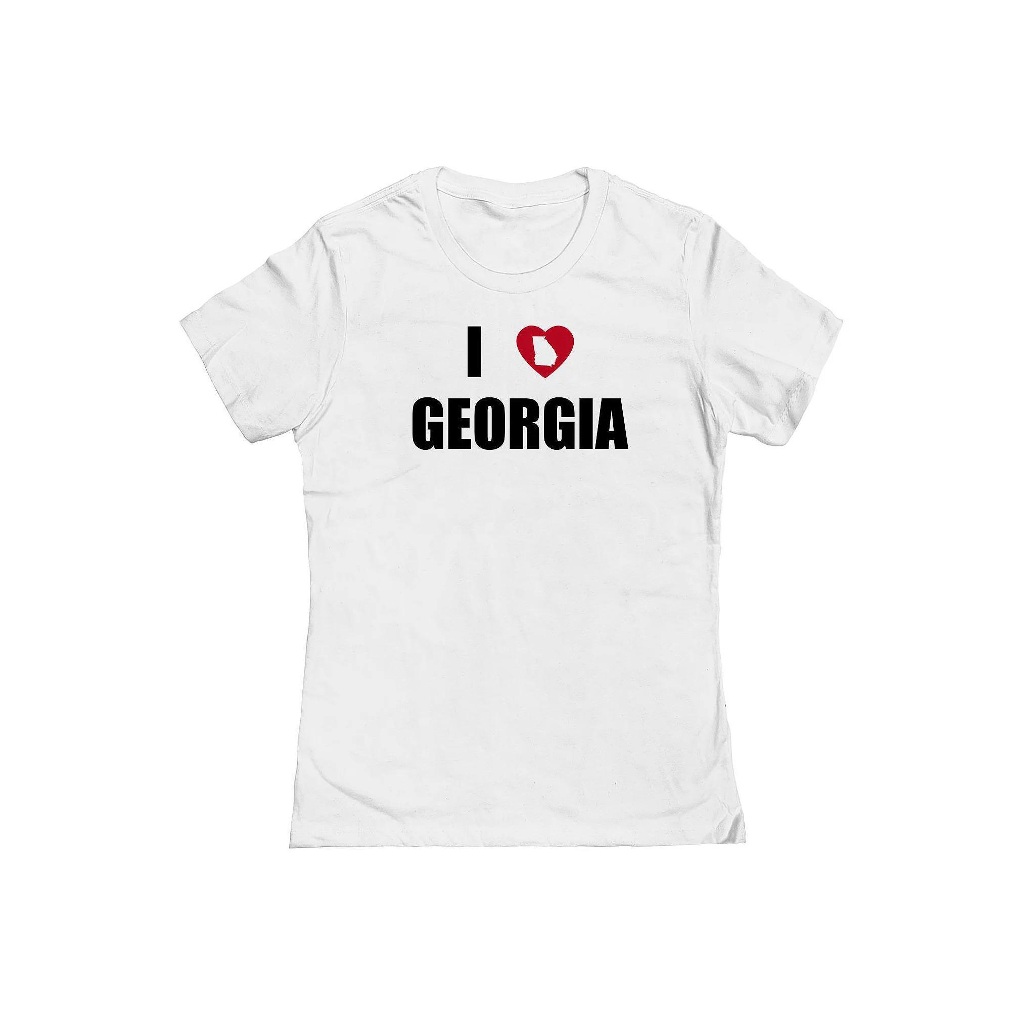 Junior's I Heart Georgia Graphic Tee, Women's, Size: Medium, White Product Image