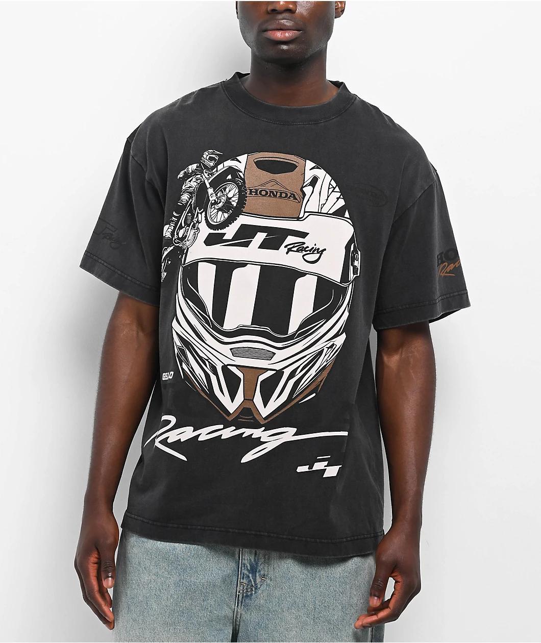 JT Racing x Honda Pump Black Washed T-Shirt Product Image