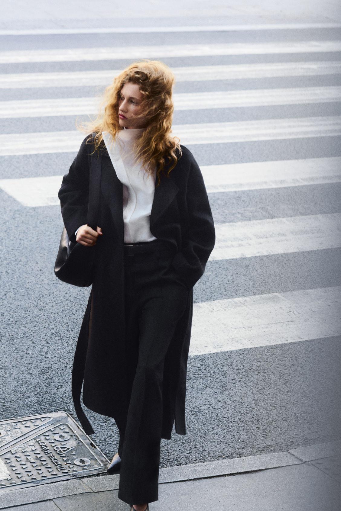 BELTED DOUBLE-FACED WOOL COAT Product Image