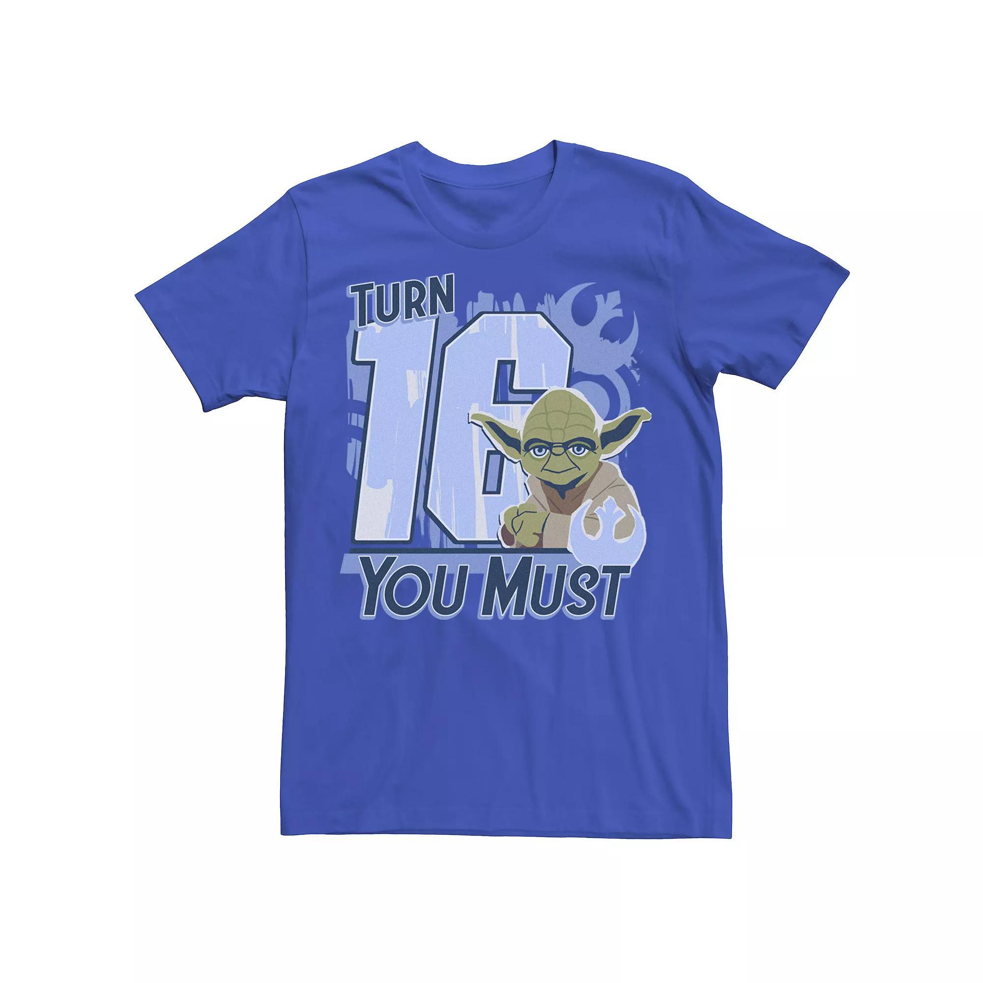 Mens Star Wars Yoda Turn 50 You Must Rebel Logo Portrait Tee Product Image