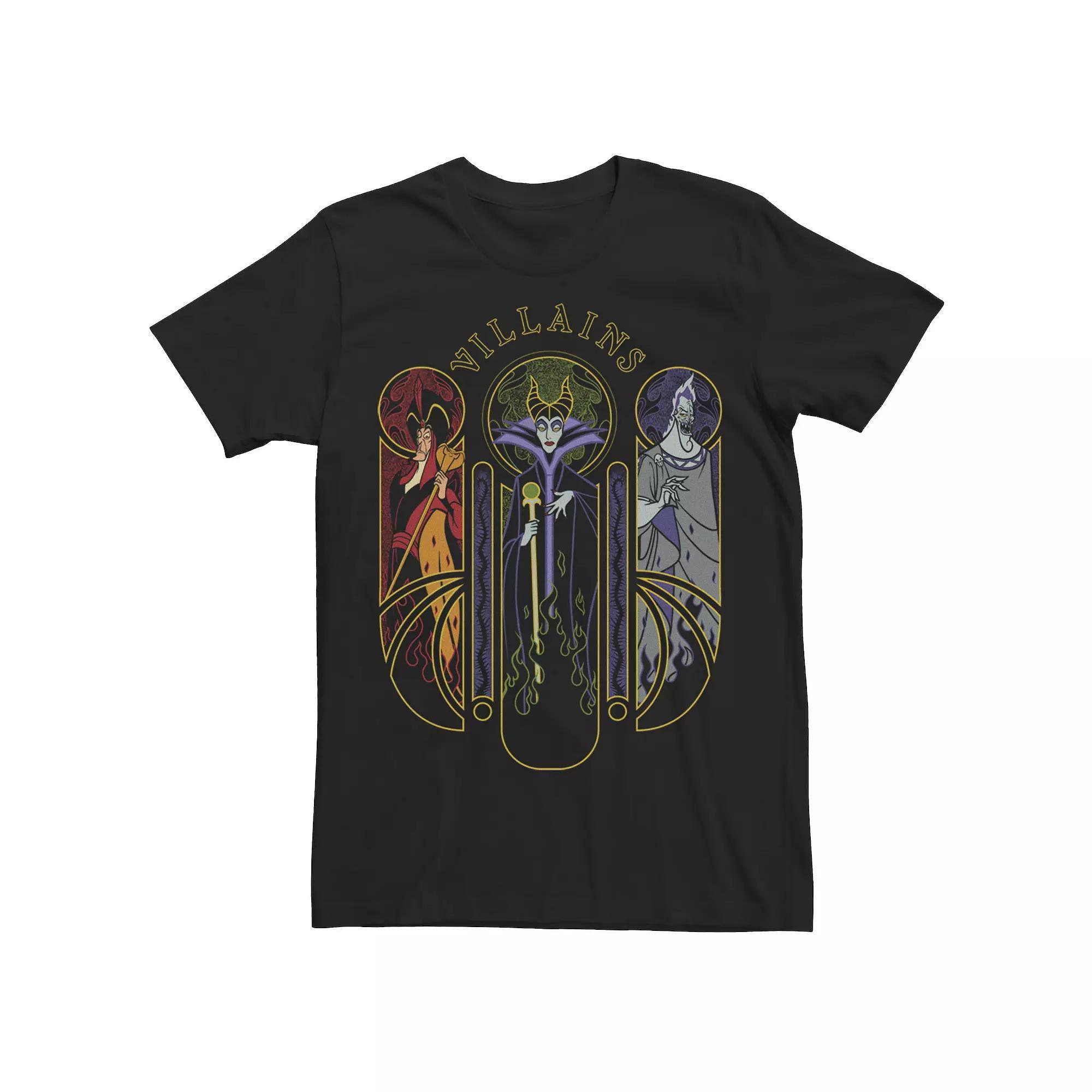Disney Villains Jafar, Maleficent & Hades Men's Distressed Panel Portrait Tee, Size: Large, Black Product Image