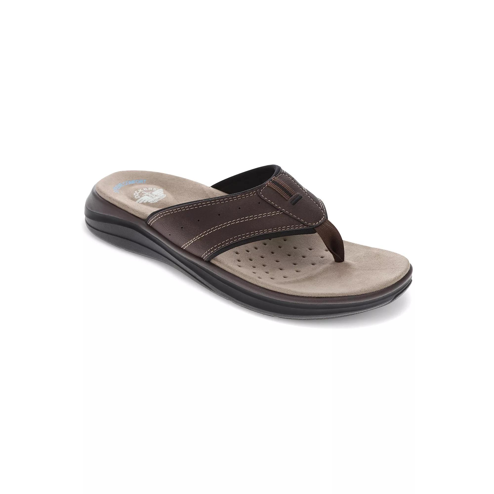 Dockers® Banks Men's Flip-Flop Sandals, Size: 7, Dk Brown Product Image