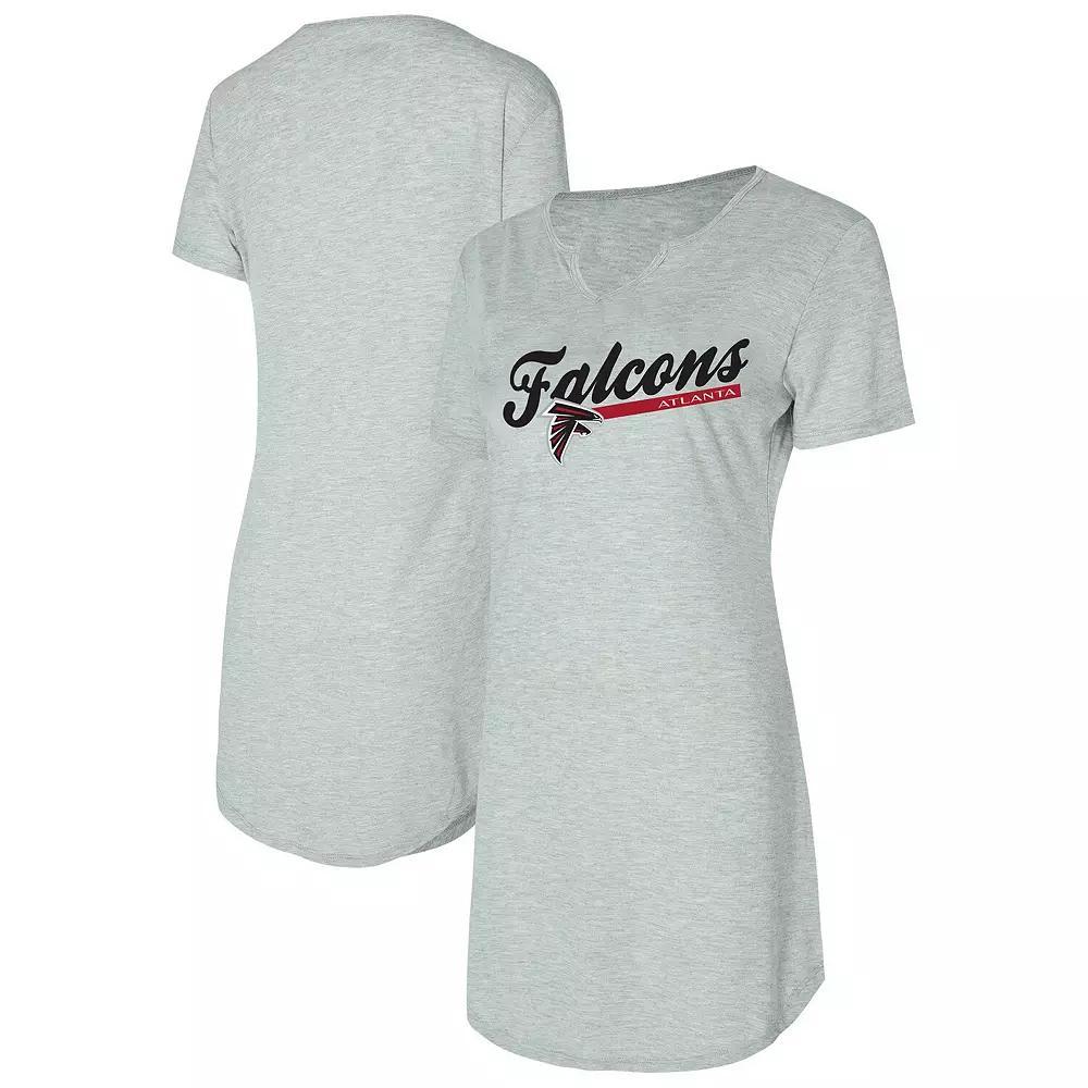 Women's Concepts Sport Gray Atlanta Falcons Petition Knit Nightshirt, Size: Small, Grey Product Image