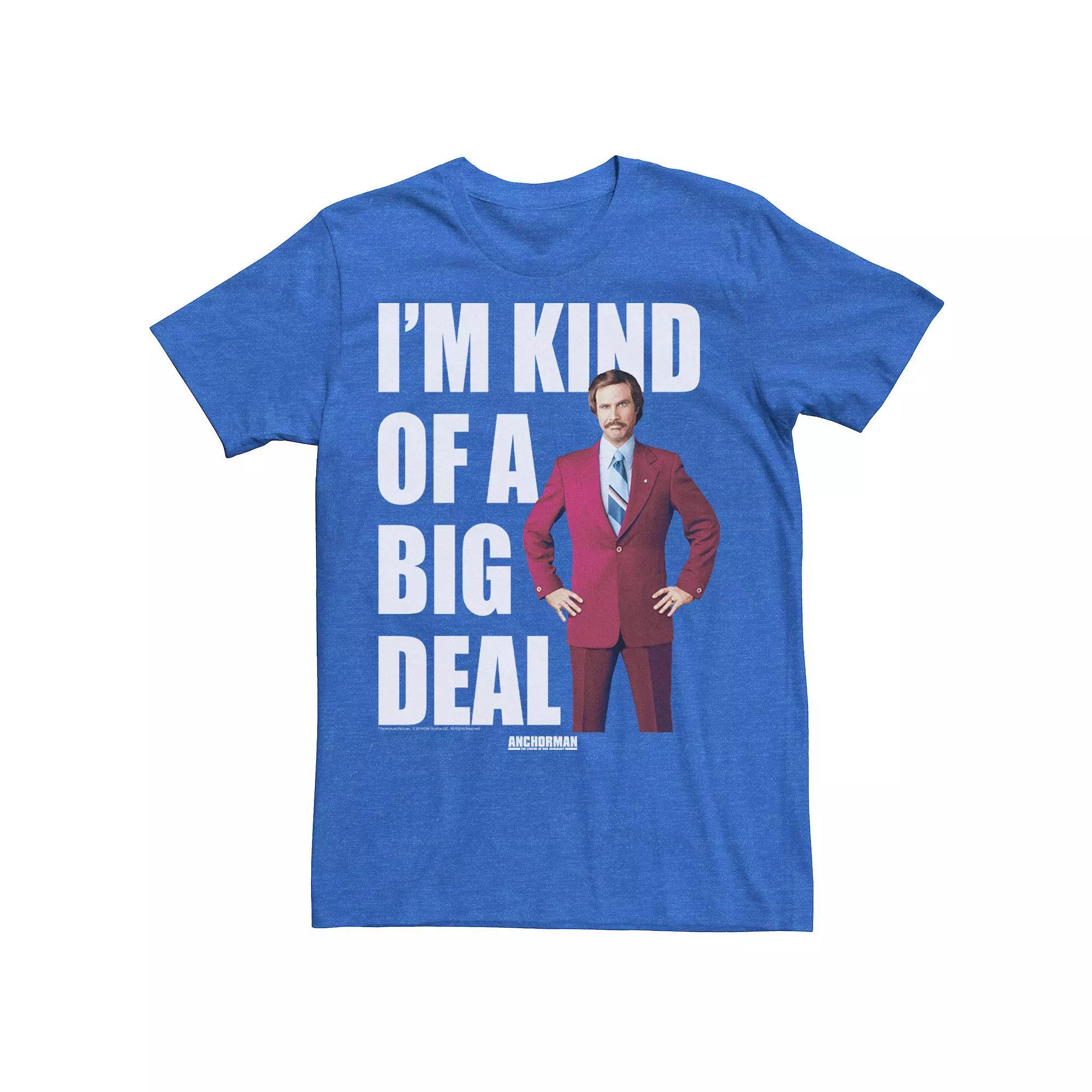 Men's Anchorman Ron Burgundy I'm Kind Of A Big Deal Word Stack Tee, Size: 3XL, Royal Grey Product Image