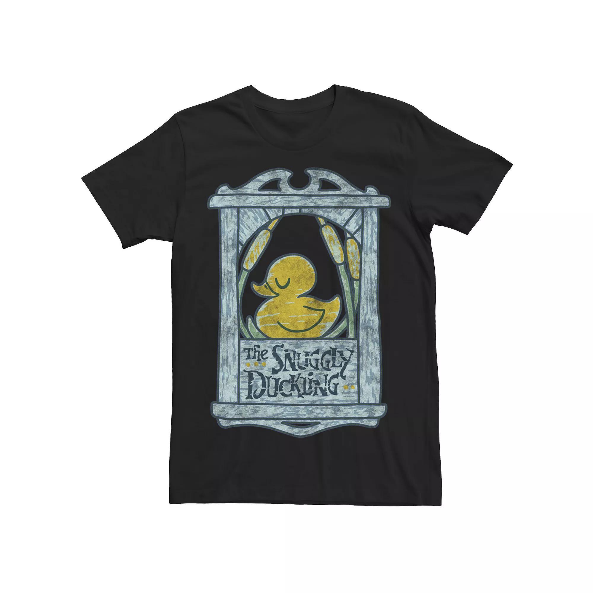 Men's Disney's Tangled The Snuggly Duckling Sign Tee, Size: XXL, Black Product Image