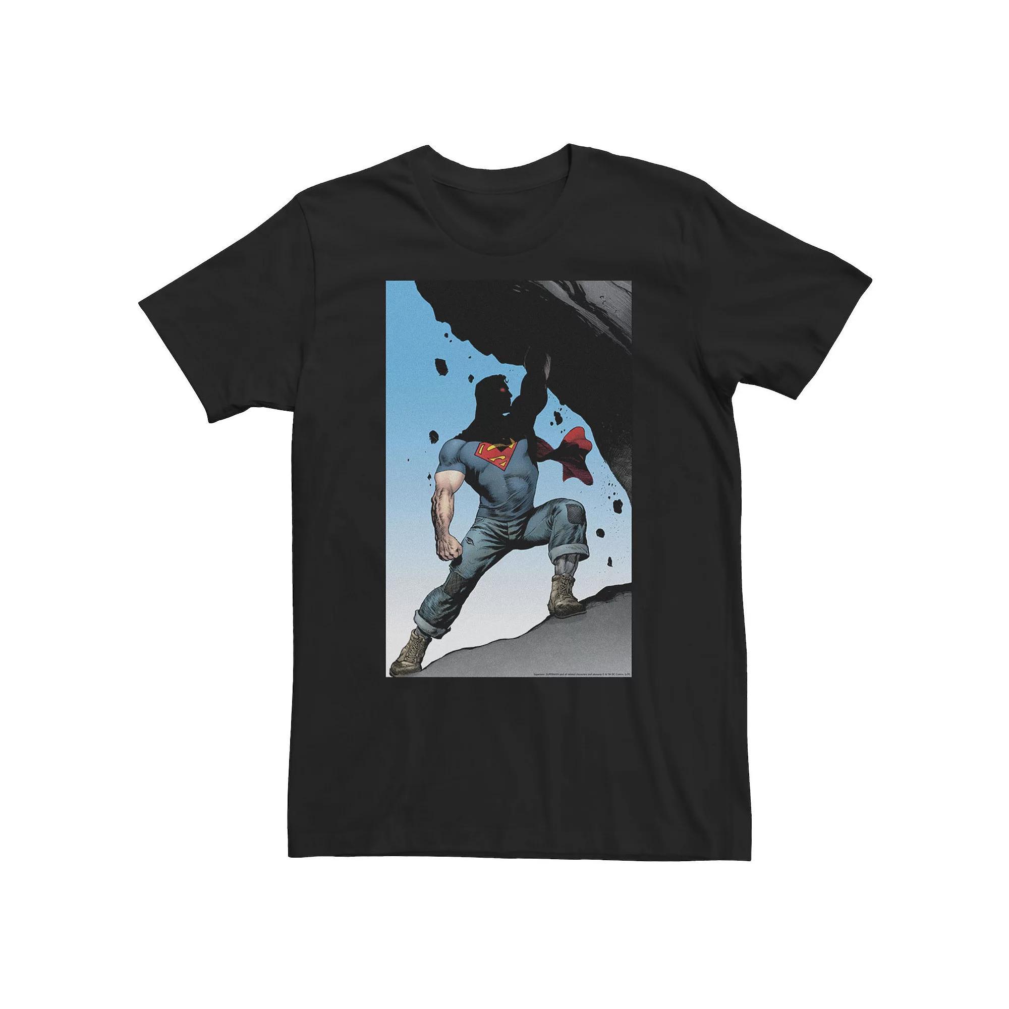Big & Tall DC Comics Superman Power Lift Comic Poster Tee, Men's, Size: 5XL, Black Product Image