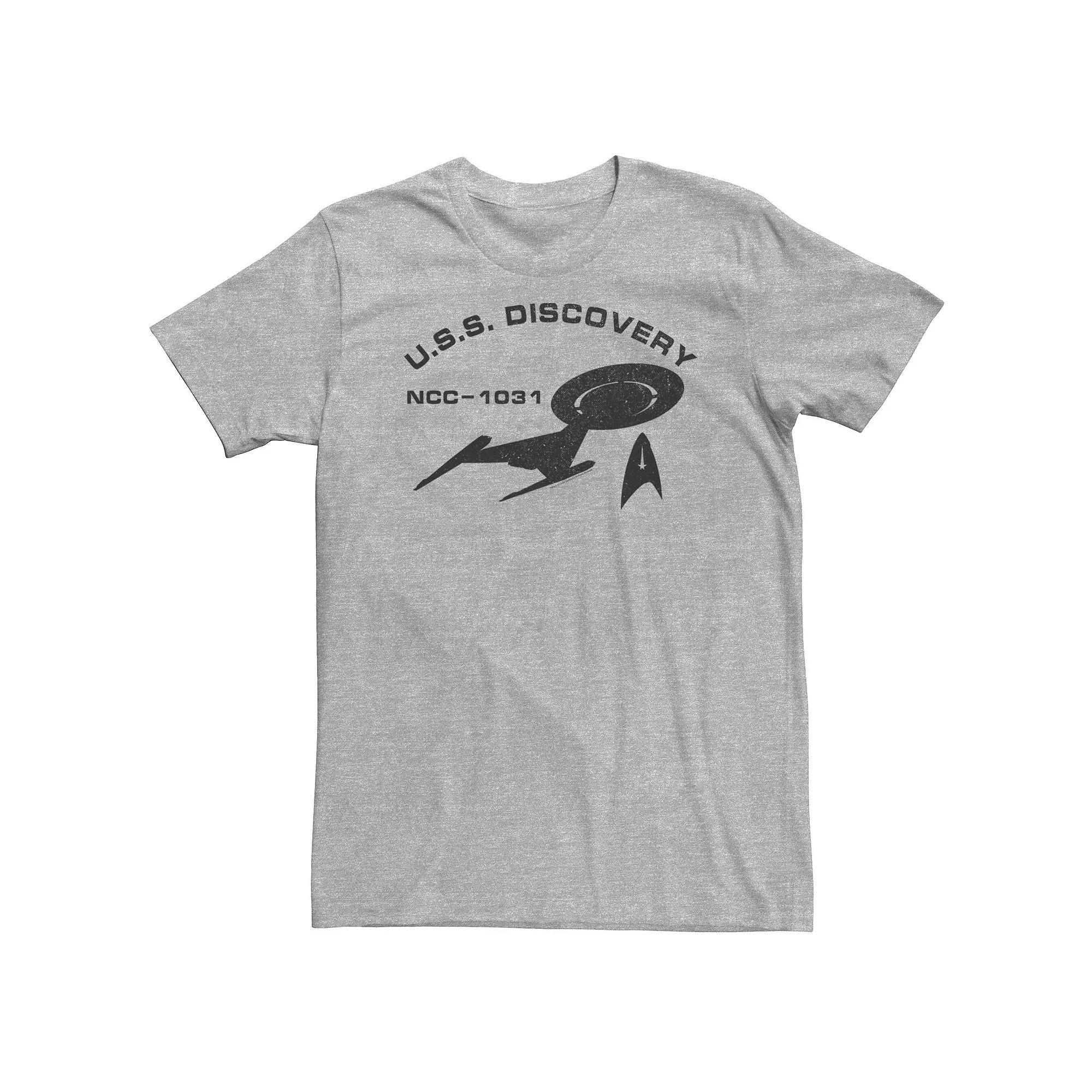 Big & Tall Star Trek Discovery NCC-1031 Collegiate Tee, Men's, Size: XXL Tall, Athletic Grey Product Image