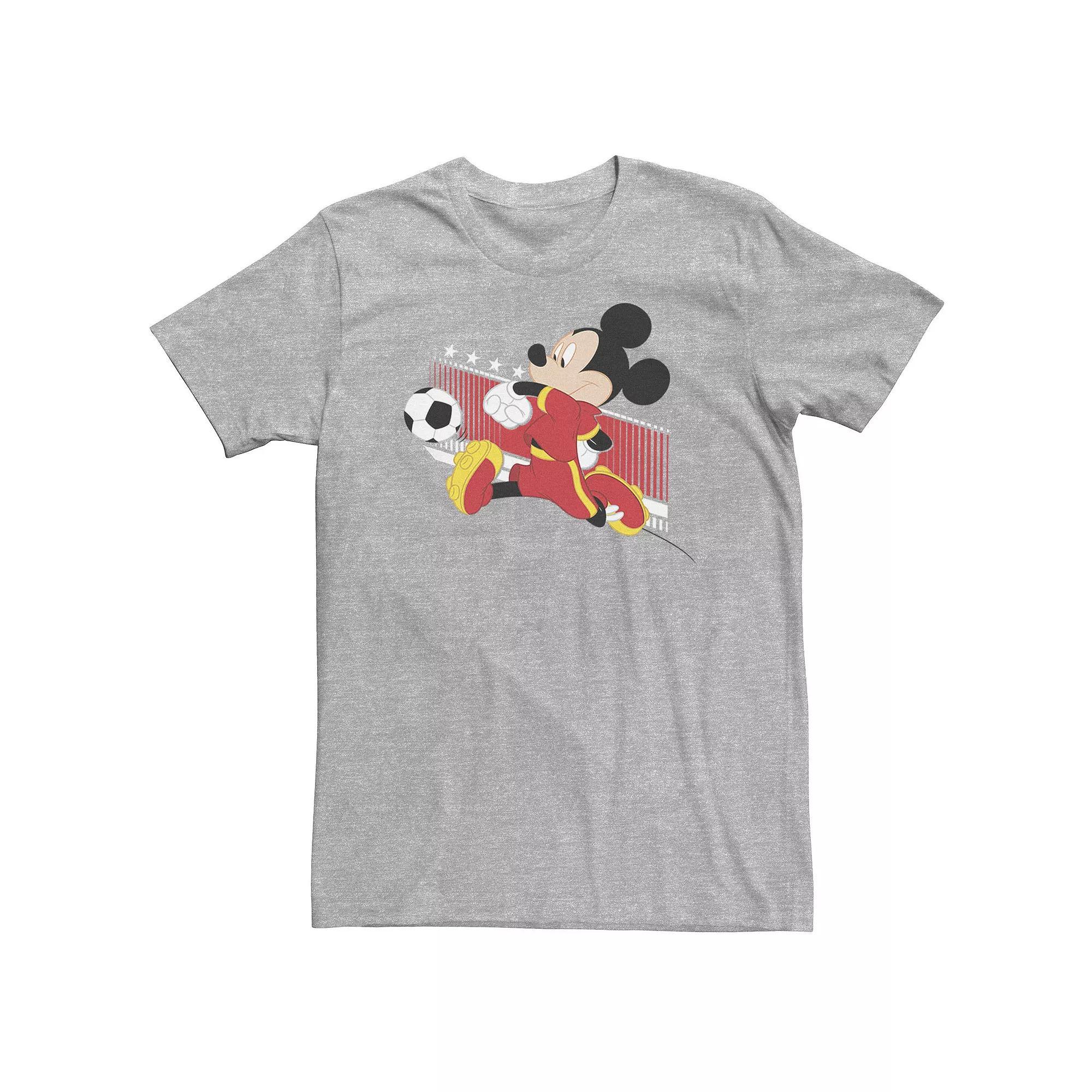 Big & Tall Disney Mickey Mouse Belgium Soccer Uniform Portrait Tee, Men's, Size: XXL Tall, Athletic Grey Product Image