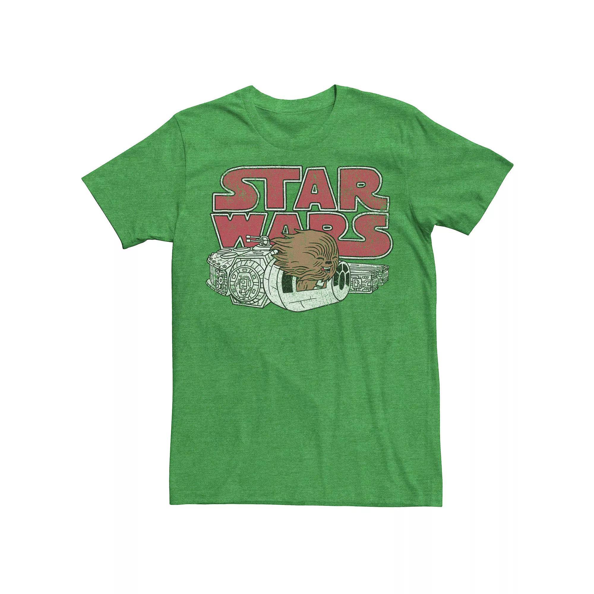 Men's Star Wars Chewbacca Falcon Cute Logo Tee, Size: Medium, Kelly Grey Product Image