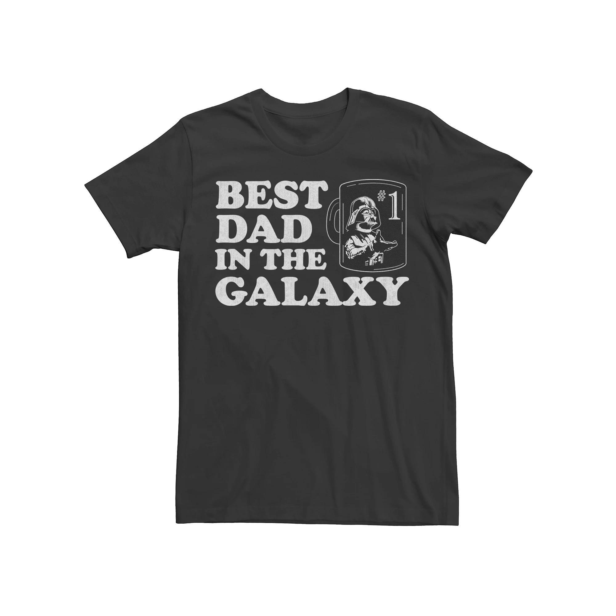 Men's Star Wars Darth Vader Best Dad In The Galaxy Coffee Mug Short Sleeve Tee, Size: XXL, Black Product Image