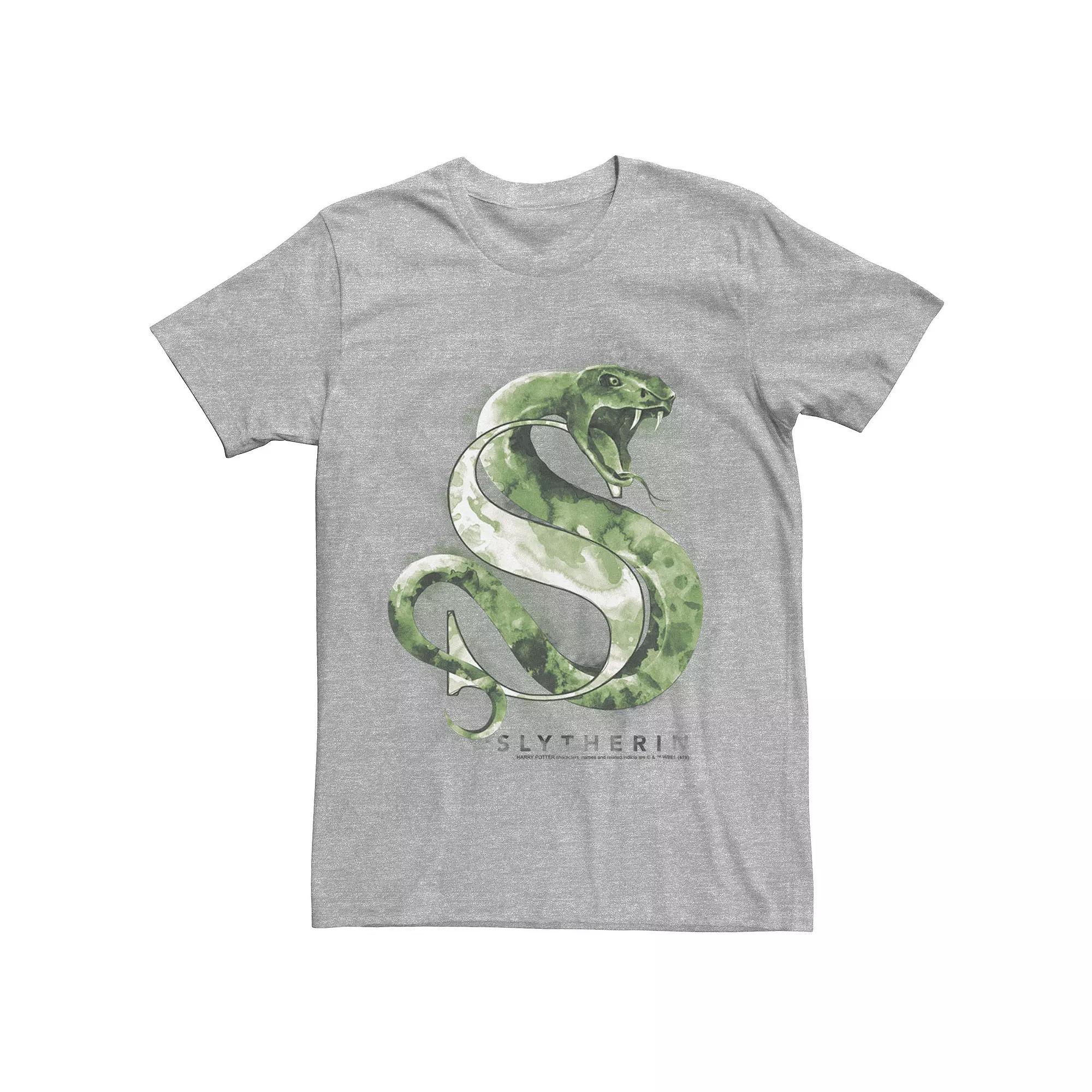 Men's Harry Potter Slytherin House Watercolor Tee, Size: Large, Athletic Grey Product Image