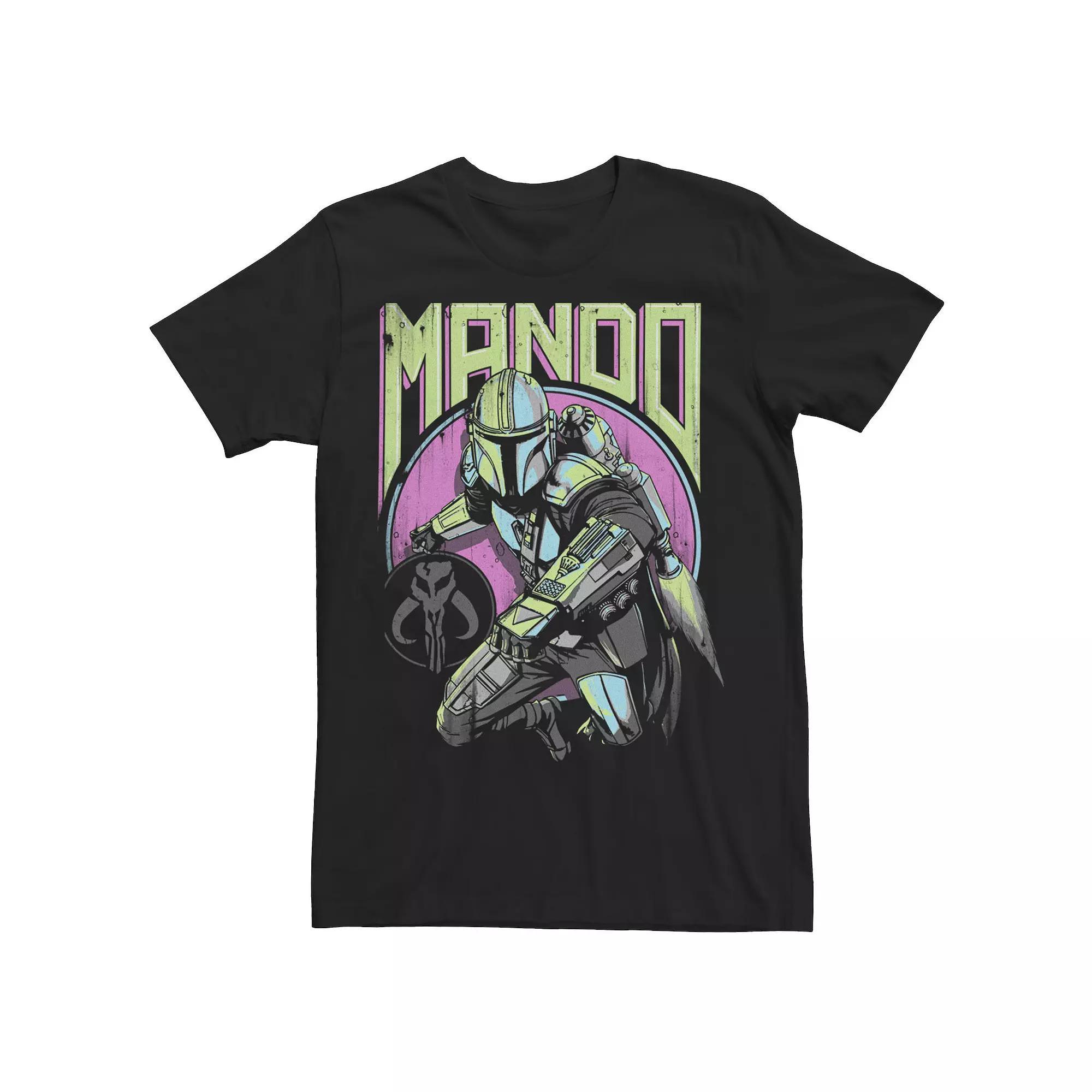Men's Star Wars: The Mandalorian Mando New Wave and Icon Tee, Size: XXL, Black Product Image