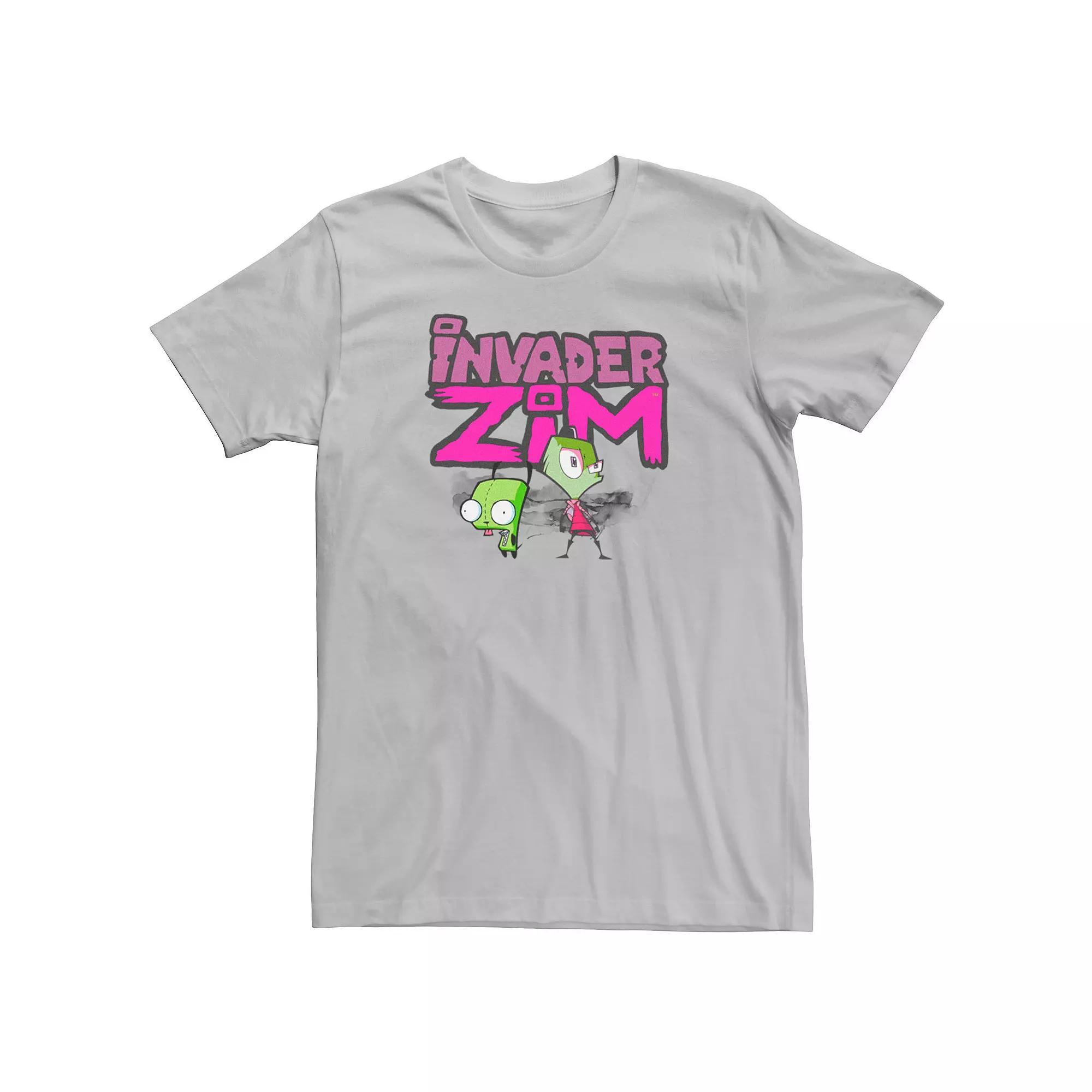 Men's Invader Zim and Gir Painted Logo Tee, Size: Small, White Product Image